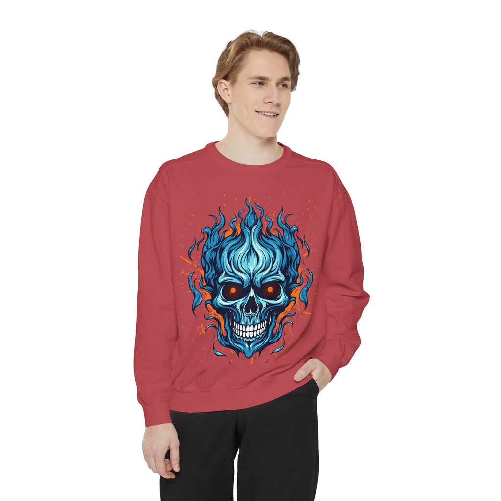 Blue Skull Unisex Garment-Dyed Sweatshirt