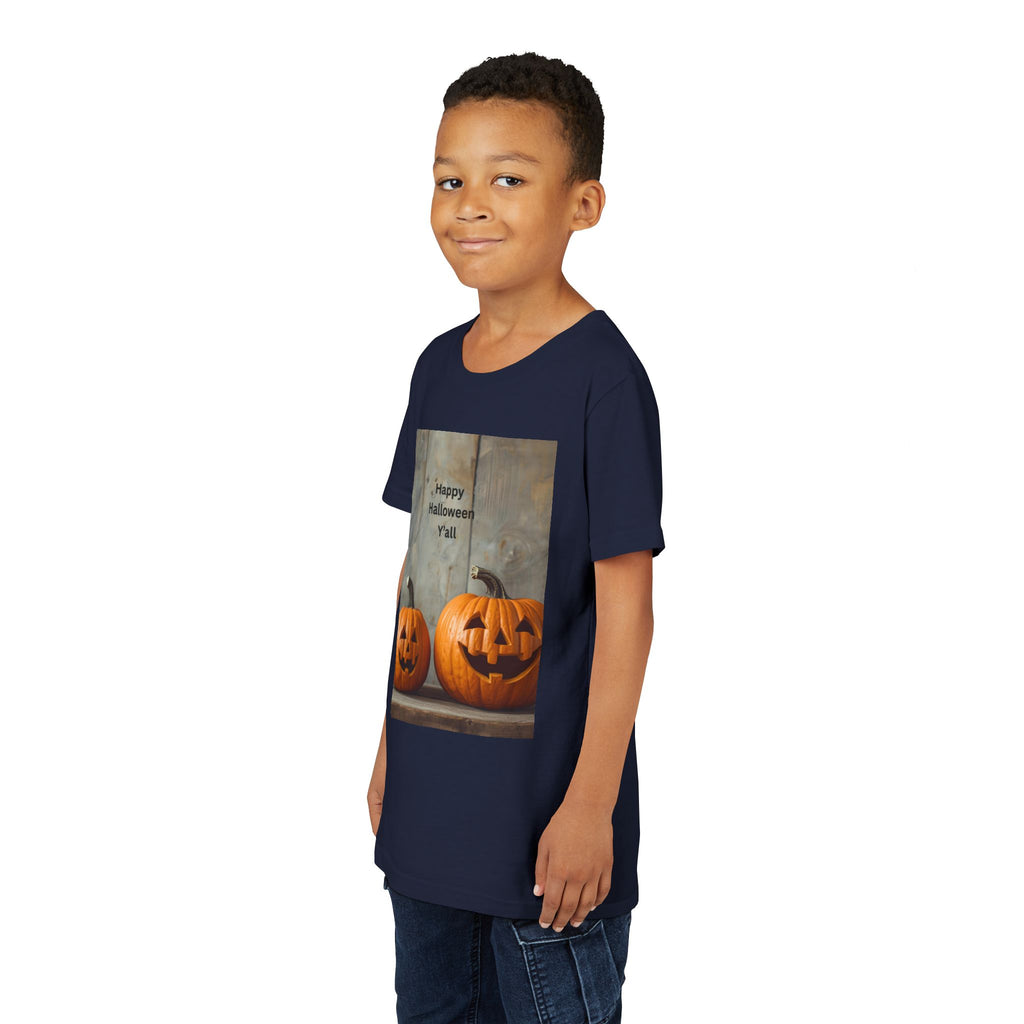 Halloween Pumpkin Youth Tee, Spooky Kids Shirt, Pumpkin Graphic Tee, Fall Celebration Gift, Trick or Treat Outfit