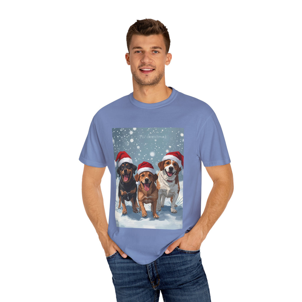 Cute Festive Dog Christmas T-Shirt, Unisex Holiday Tee, Cute Pet Lover Shirt, Christmas Apparel, Dog-Themed Gift, Winter Wear, Fun Family Outfit