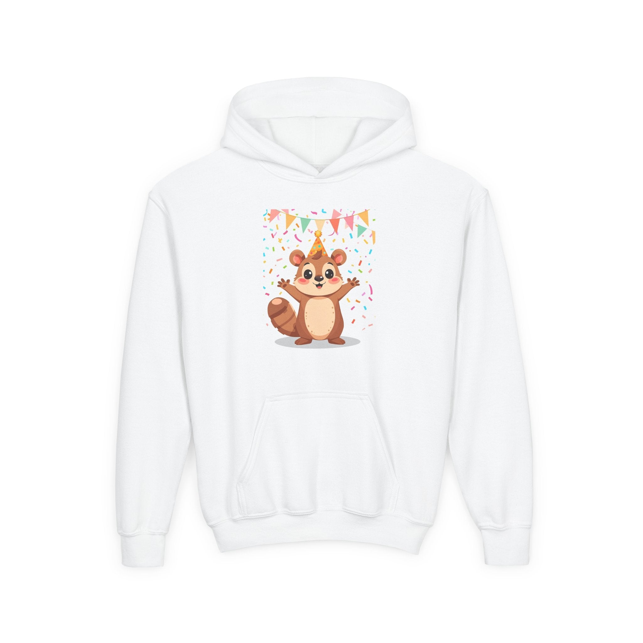 Party Animal With Squirl Youth Heavy Blend Hooded Sweatshirt