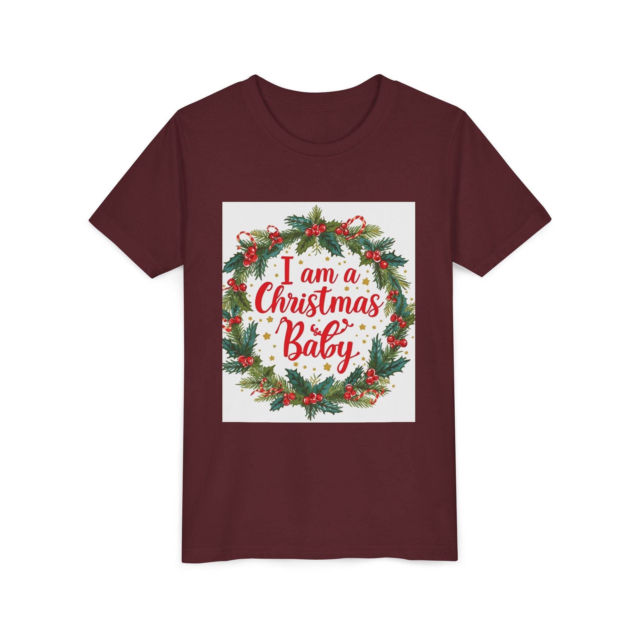 I Am A Christmas Baby Youth Short Sleeve Tee