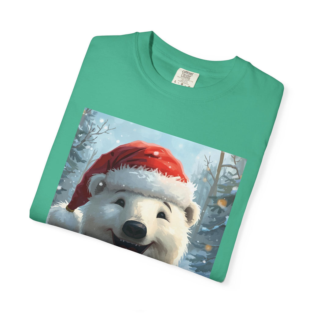 Christmas Polar Bear T-shirt, Holiday Tee, Unisex Gift Shirt, Winter Apparel, Cute Animal T-shirt