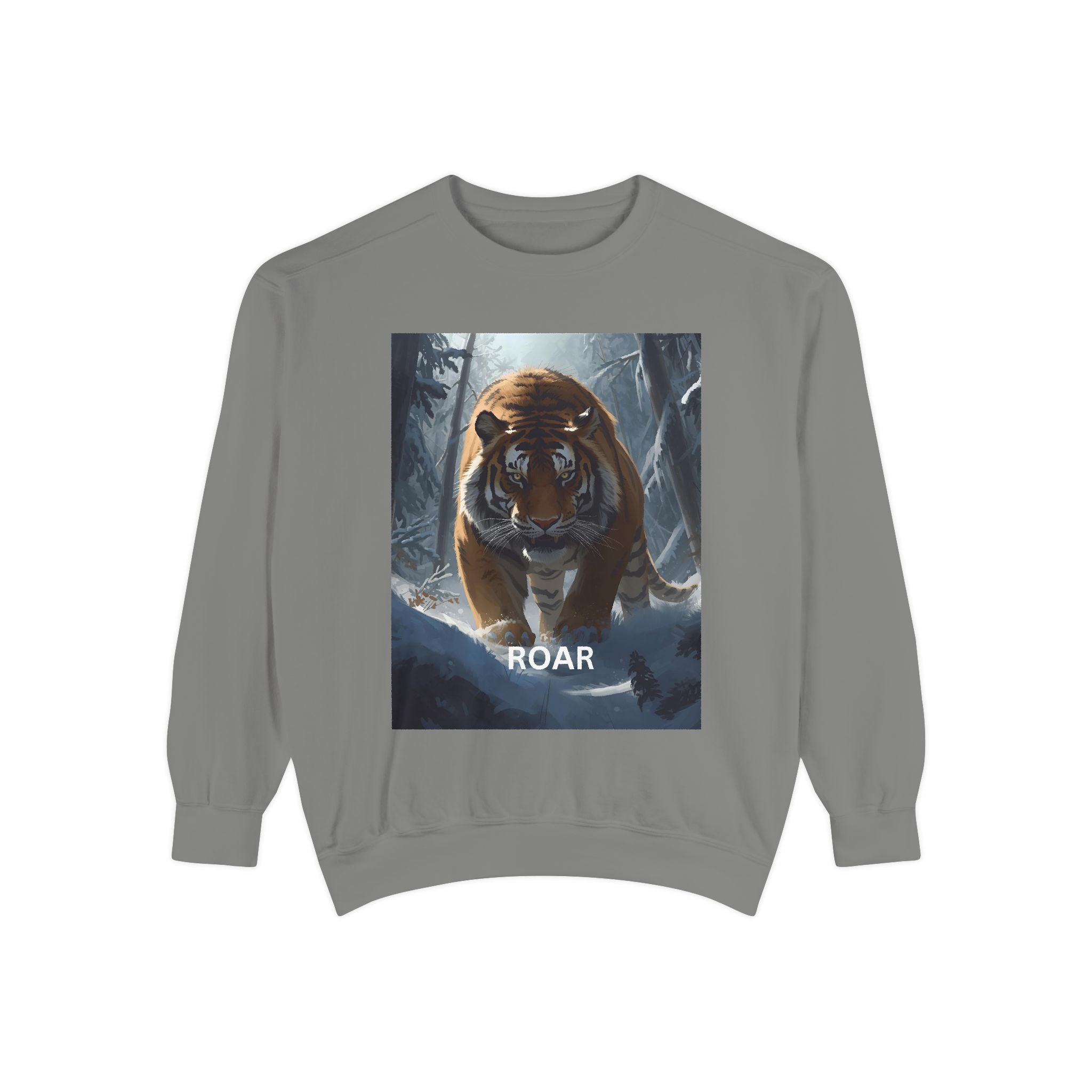 Tiger Roar Snow Unisex Garment-Dyed Sweatshirt
