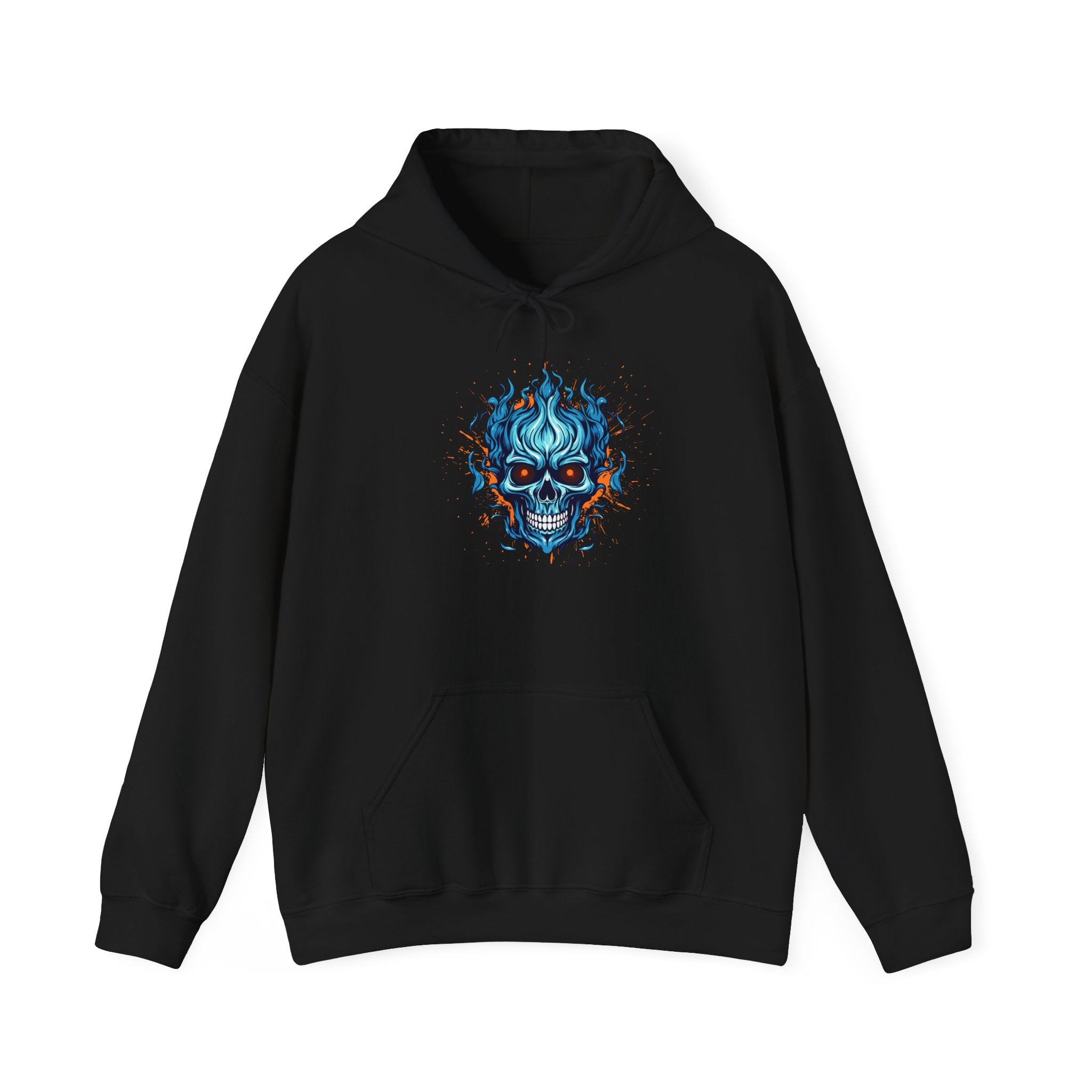 Edgy Skull Graphic Hoodie, Cozy Lounge Sweatshirt, Unique Gift for Halloween, Unisex Outerwear, Casual Streetwear