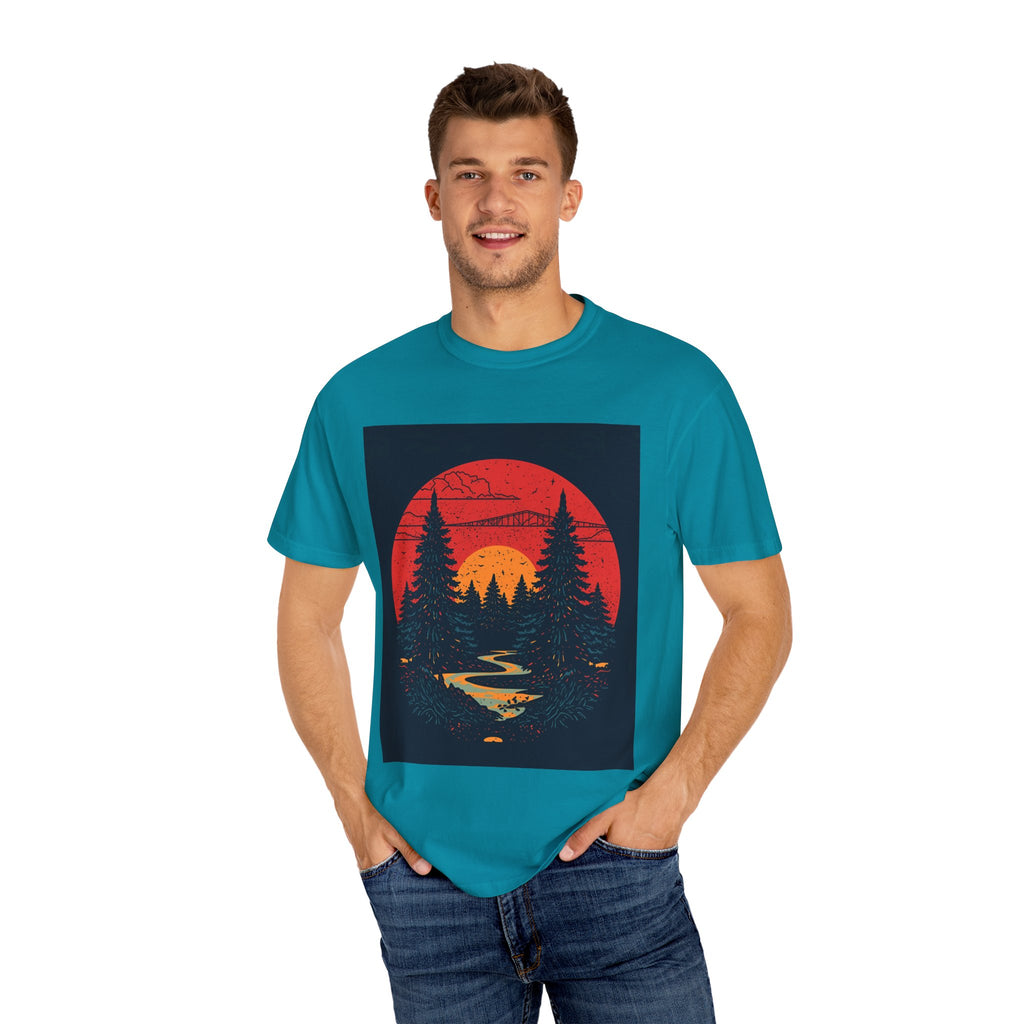 Nature Sunset Unisex T-shirt, Outdoor Adventure Tee, Camping Shirt, Hiking Gear, Mens and Womens Apparel
