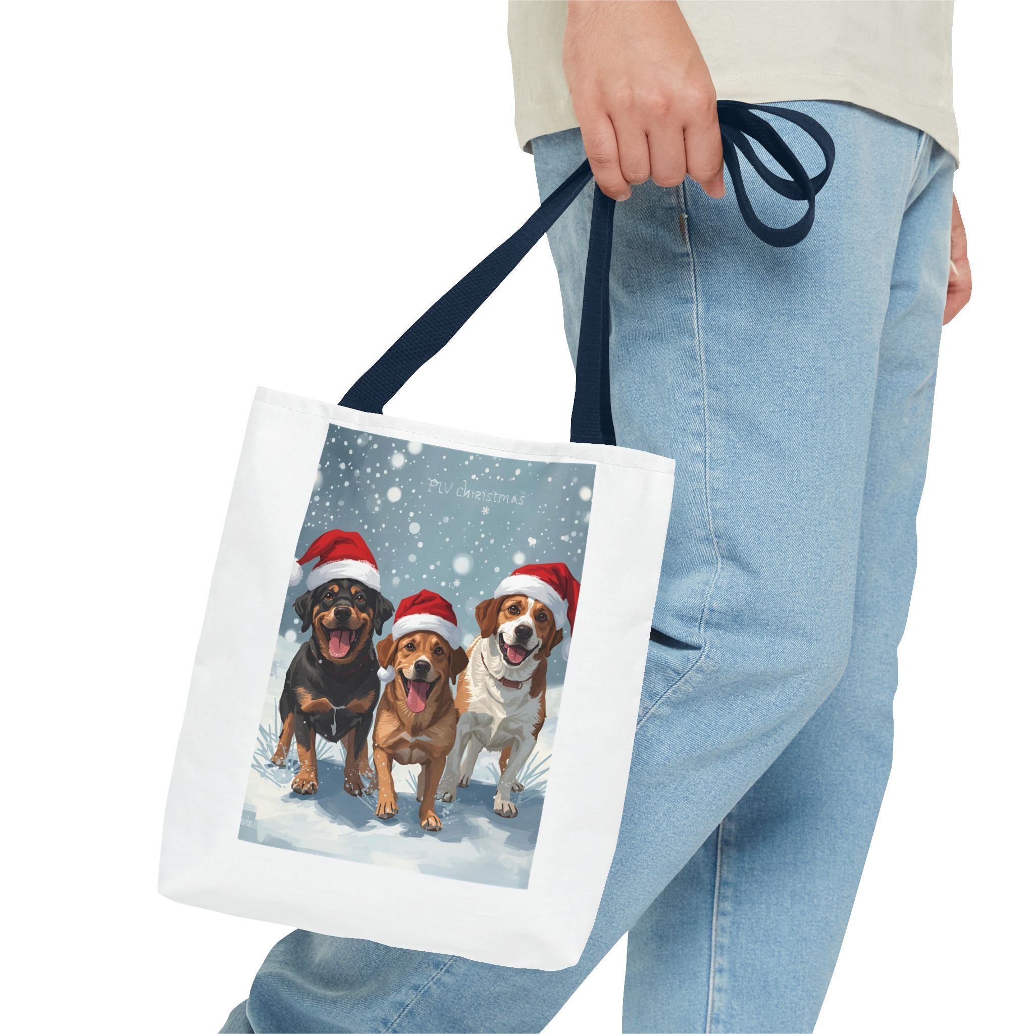 Christmas Dogs Tote Bag | Festive Pet Lover Gift, Snowy Holiday Shopping, Cute Animal Tote, Winter Accessory, Gift for Dog Owners