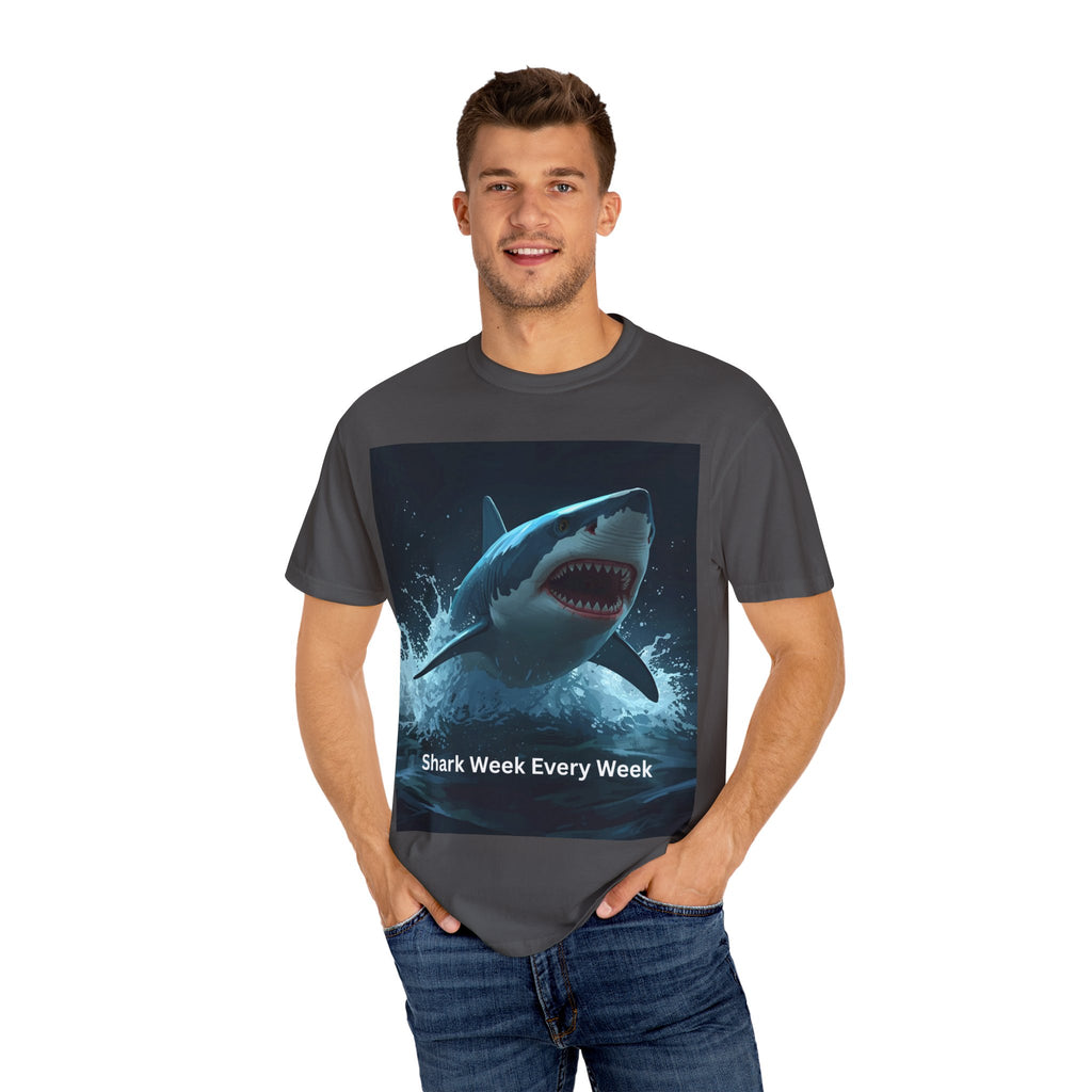 Shark Week T-Shirt, Unisex Casual Tee, Ocean Lover Gift, Summer Apparel, Marine Life Shirt, Beachwear