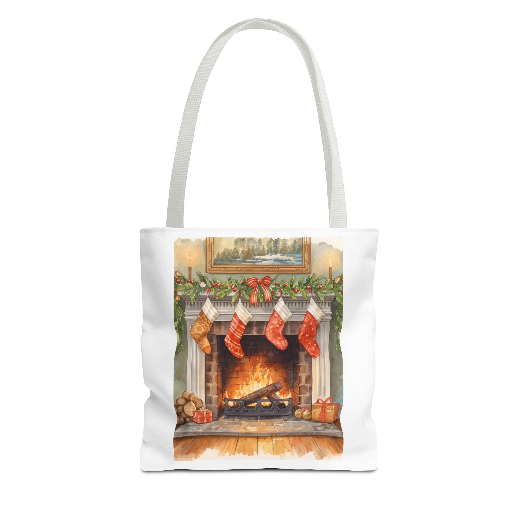 Christmas Stocking Fireplace Tote Bag (AOP)