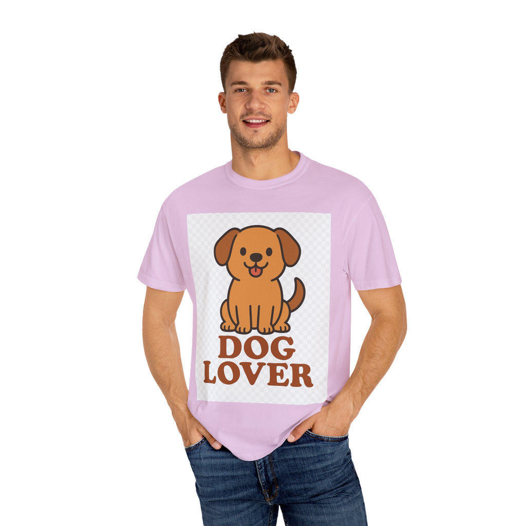 Dog Lover Garment-Dyed T-Shirt, Cute Animal Tee, Pet Parent Gift, Casual Dog Shirt, Unisex Doggy Apparel