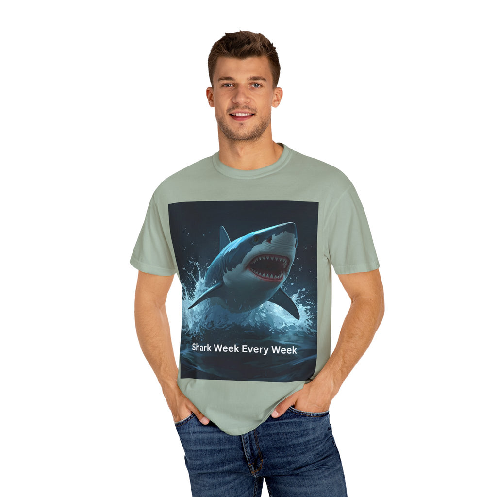 Shark Week T-Shirt, Unisex Casual Tee, Ocean Lover Gift, Summer Apparel, Marine Life Shirt, Beachwear
