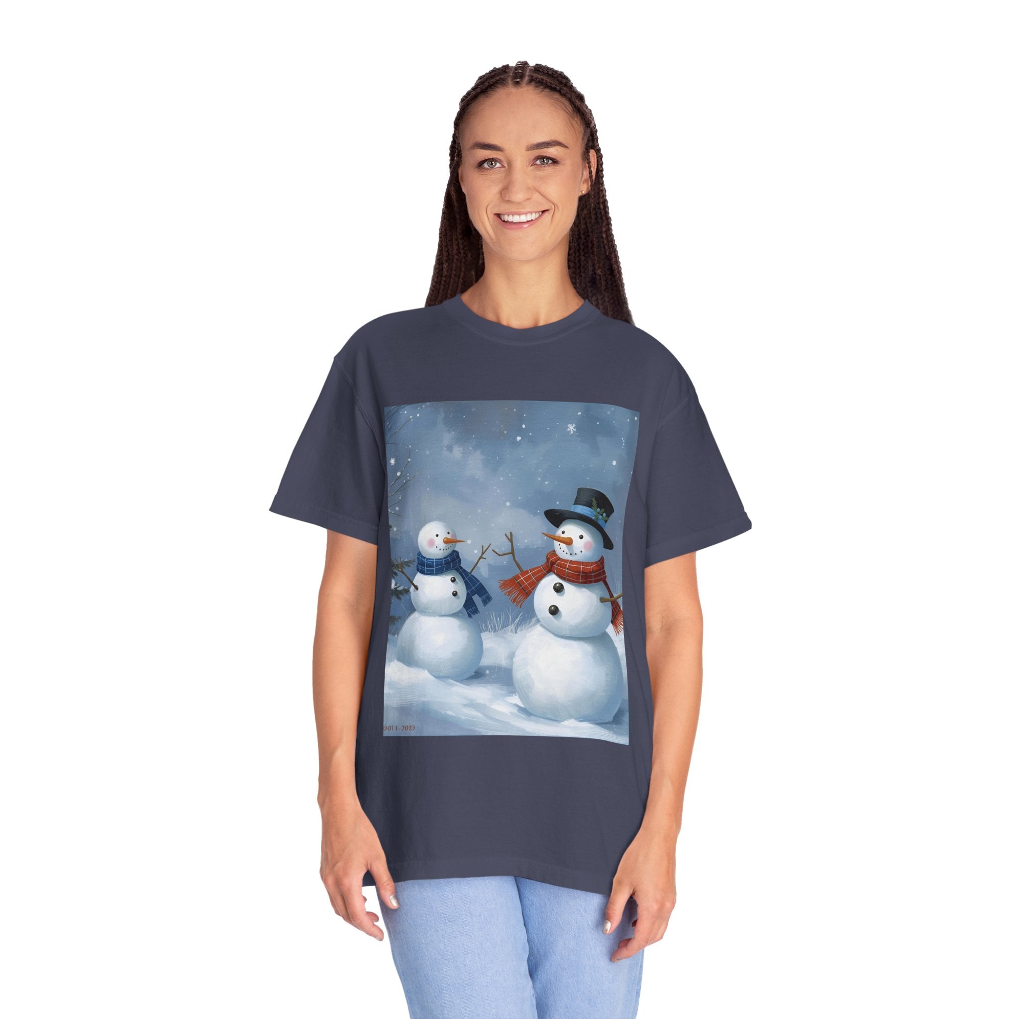Christmas Snowman Family T-Shirt, Unisex Graphic Tee, Holiday Gift, Winter Apparel, Cozy Casual Wear, Christmas T-Shirt