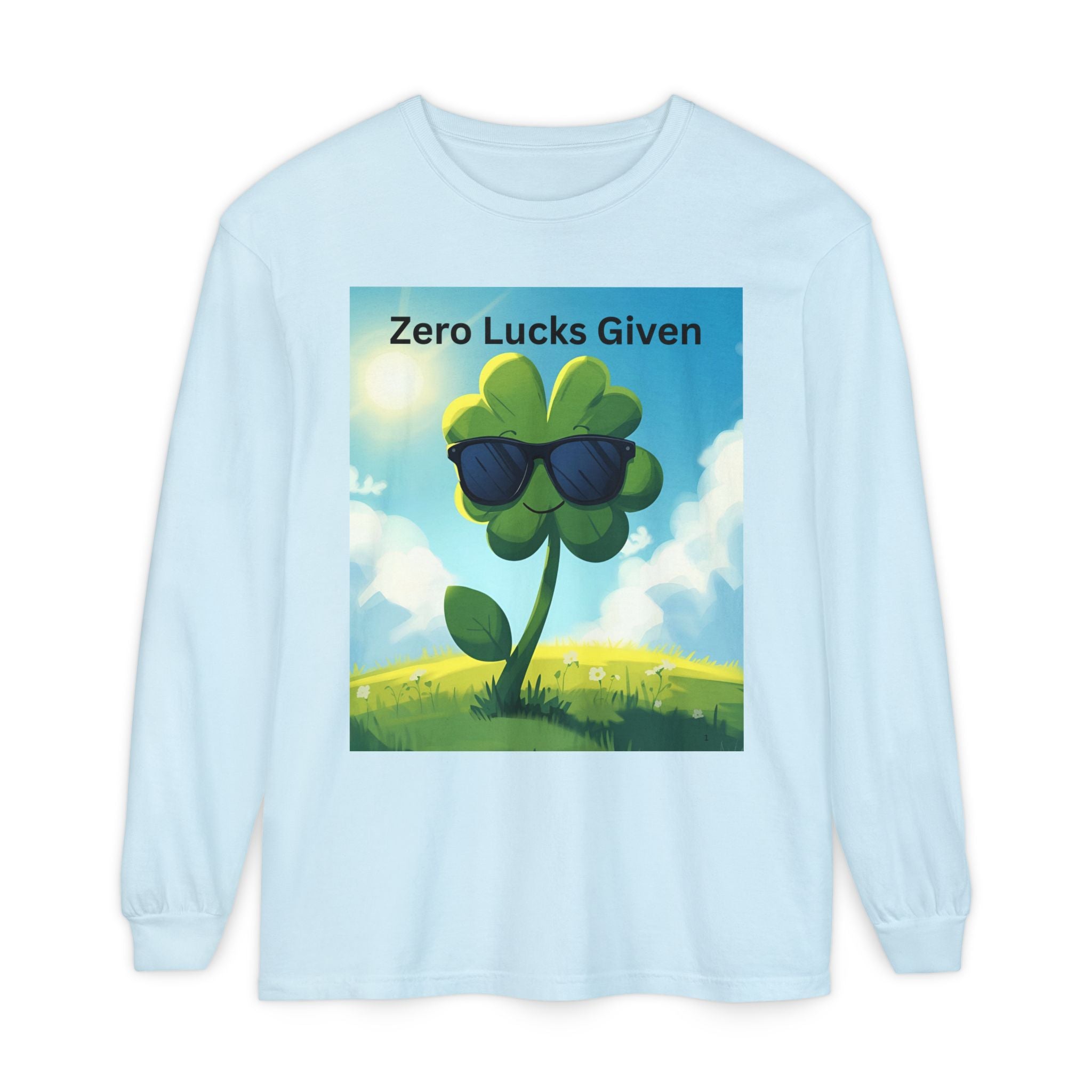 Zero Lucks Given Unisex Garment-dyed Long Sleeve T-Shirt