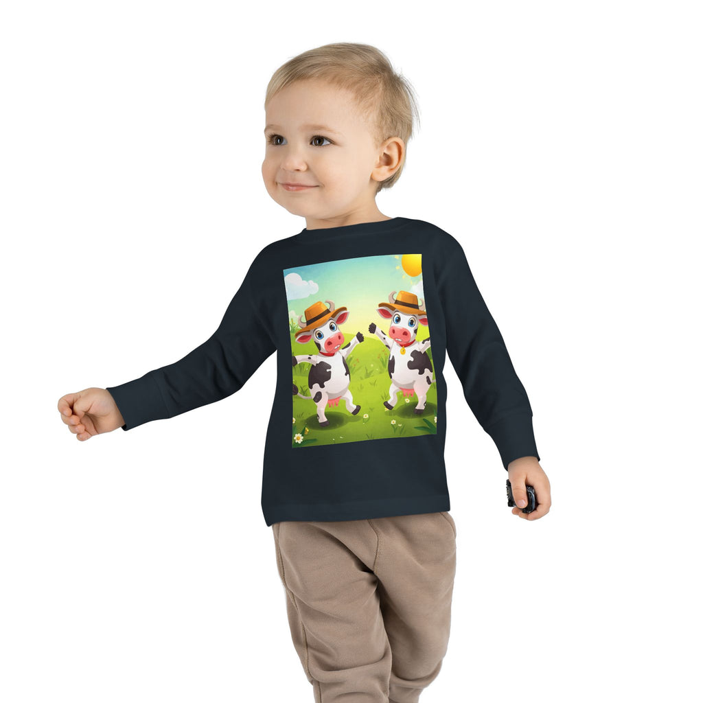 Cute Cows Farm Fun Toddler Long Sleeve Tee