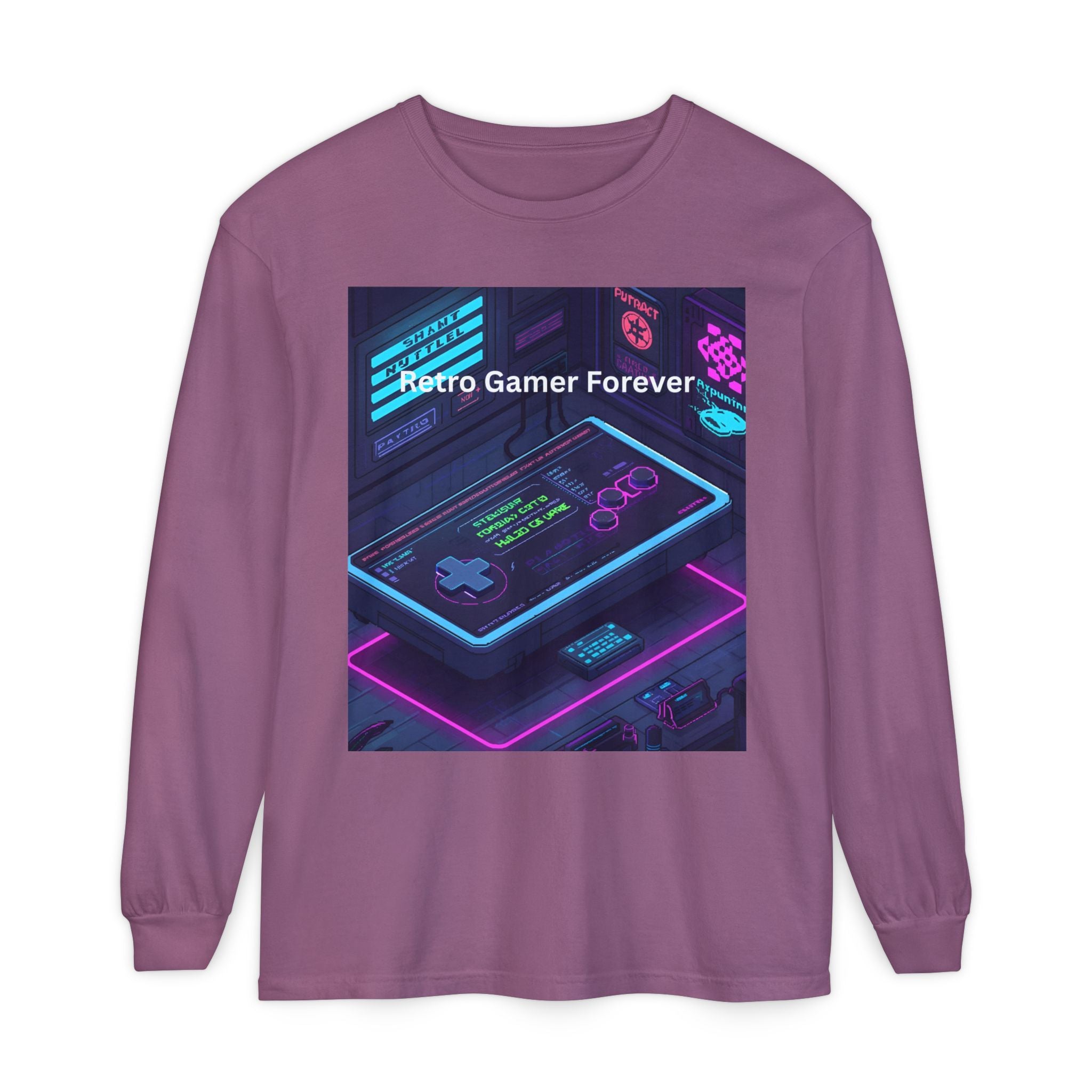 Retro Game Controller Unisex Garment-dyed Long Sleeve T-Shirt