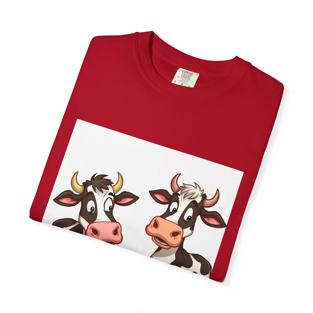 Cute Cows Unisex T-Shirt, Cute Cow Graphic Tee, Animal Lover Gift, Casual Wear, Birthday Present, Fun Farm Shirt