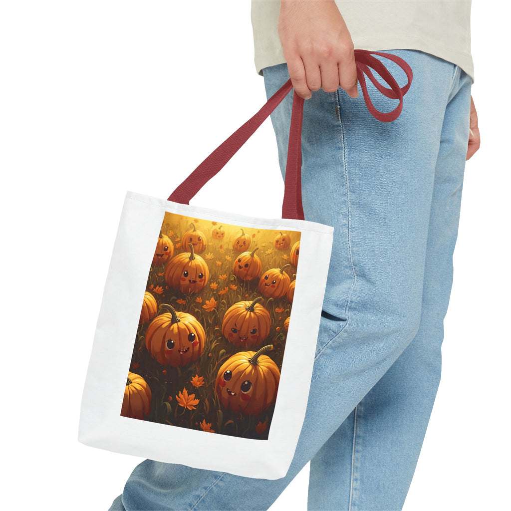 Happy Halloween Pumpkin Tote Bag, Halloween Shopping Bag, Fall Accessory, Eco-Friendly Tote, Cute Pumpkin Art Bag