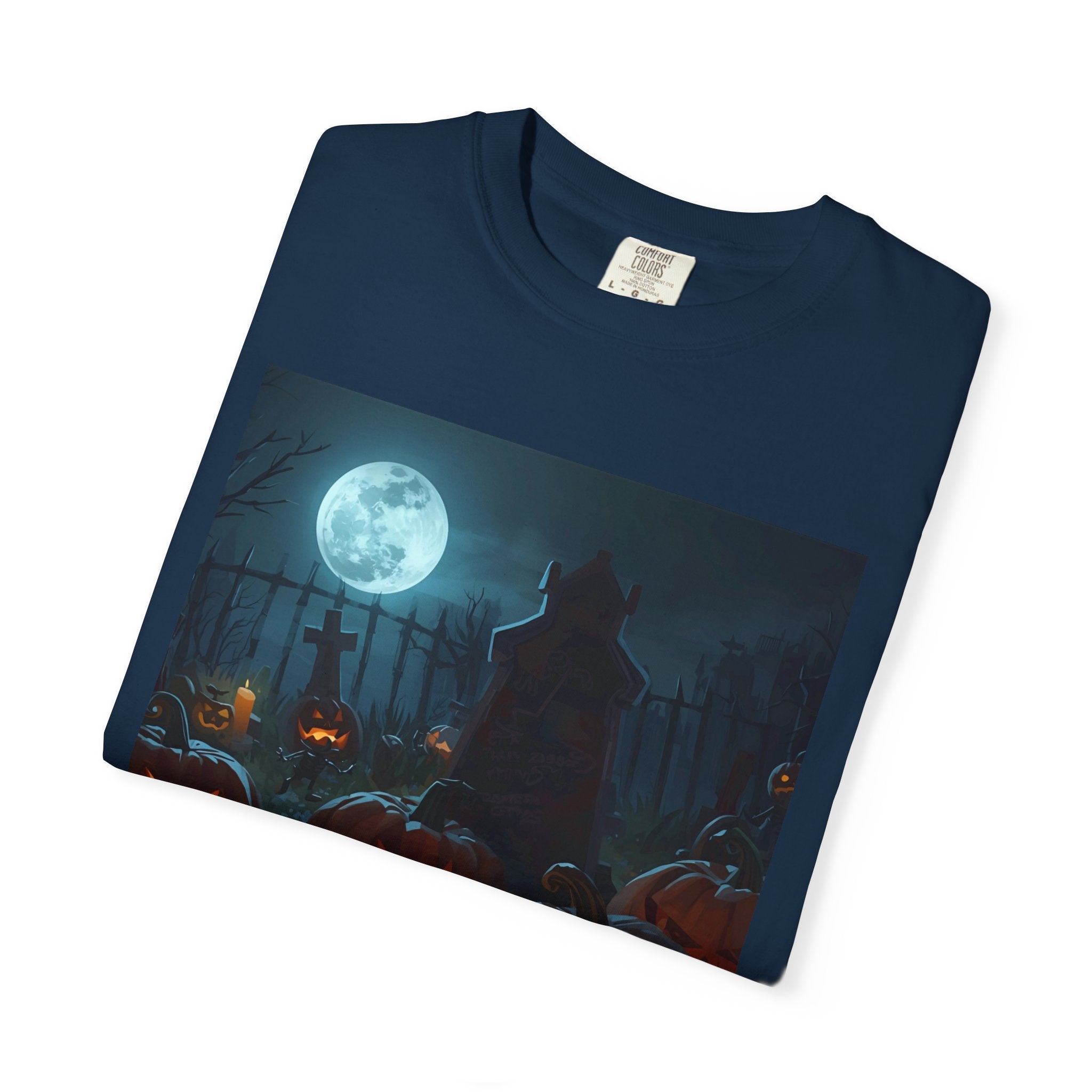 Scary Halloween Pumpkin Unisex Garment-Dyed T-shirt
