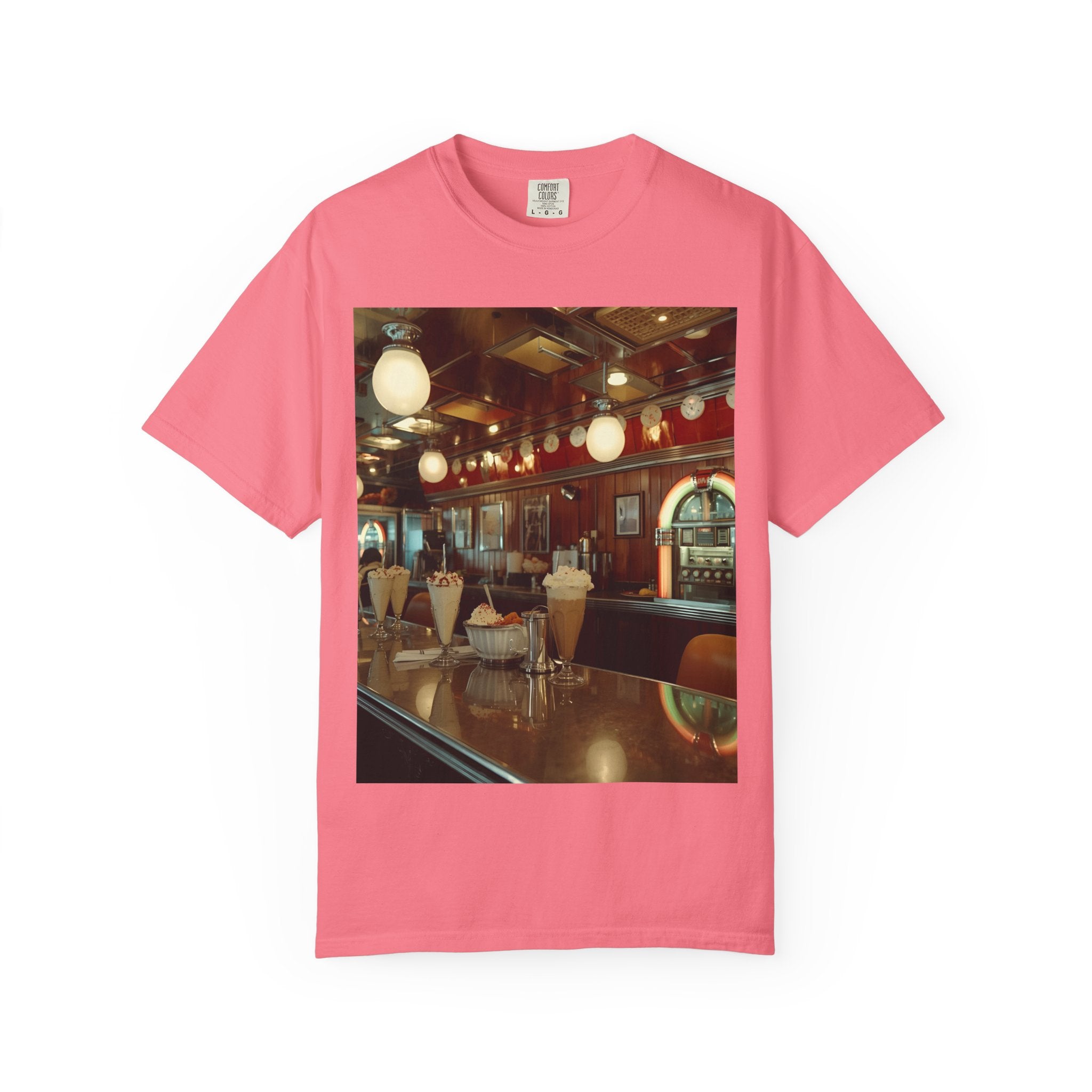 Cozy Cafe Vibe T-Shirt | Unisex Garment-Dyed Tee for Casual Outings, Vintage Style, Ice Cream Lovers, Retro Aesthetic, Everyday Wear