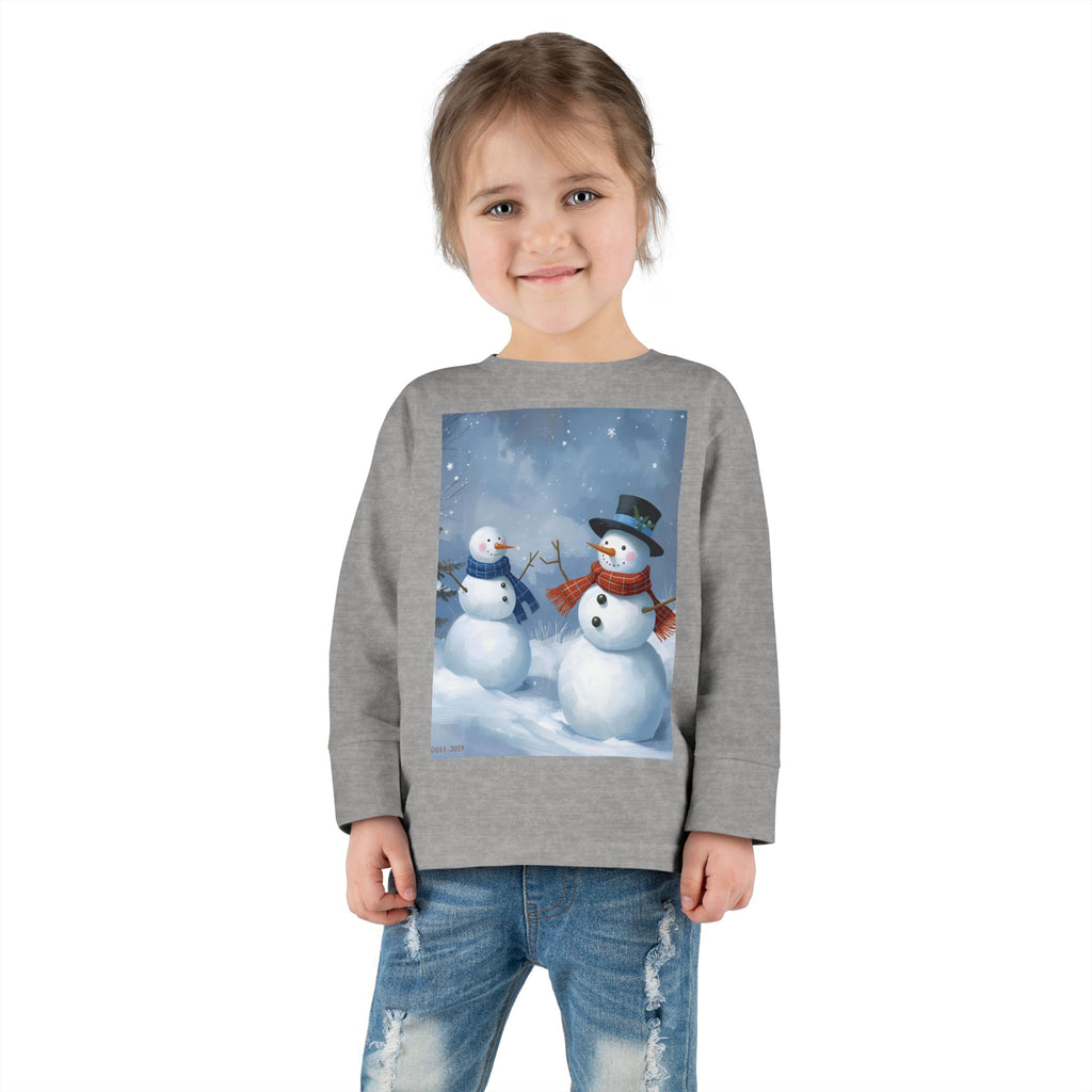 Christmas Snowman Family Toddler Long Sleeve Tee