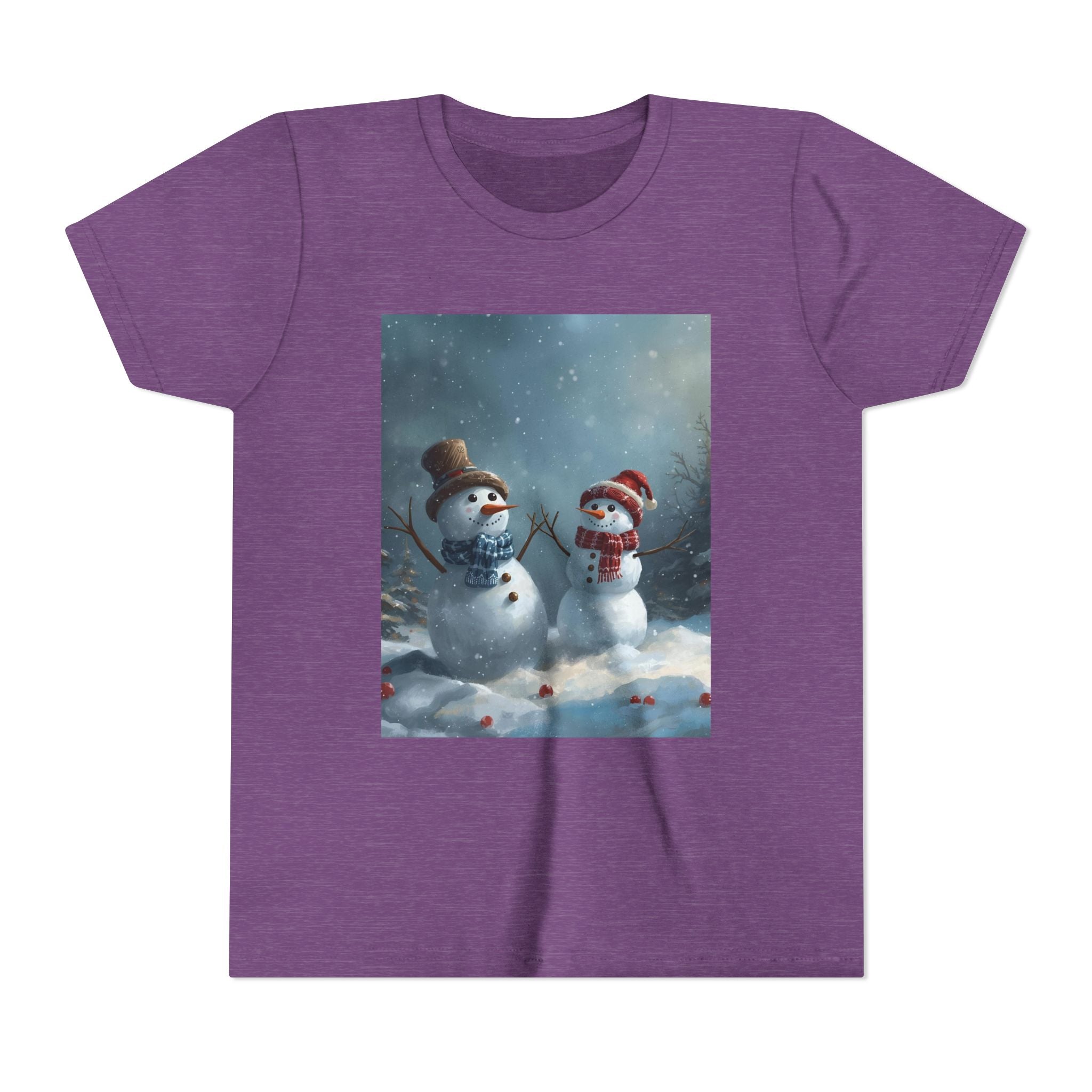 Youth Christmas Snowman Tee, Winter T-Shirt, Christmas Gift, Holiday Apparel, Kids Winter Wear, Cute Snowman Design
