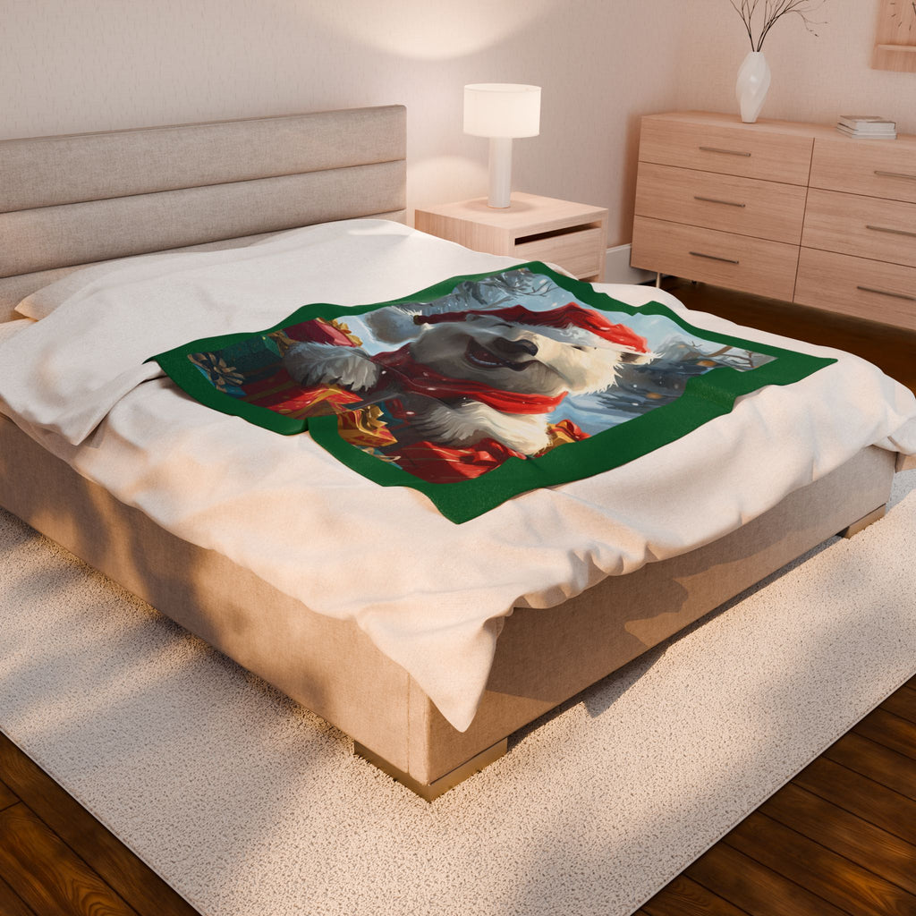 Christmas Bear Velveteen Plush Blanket