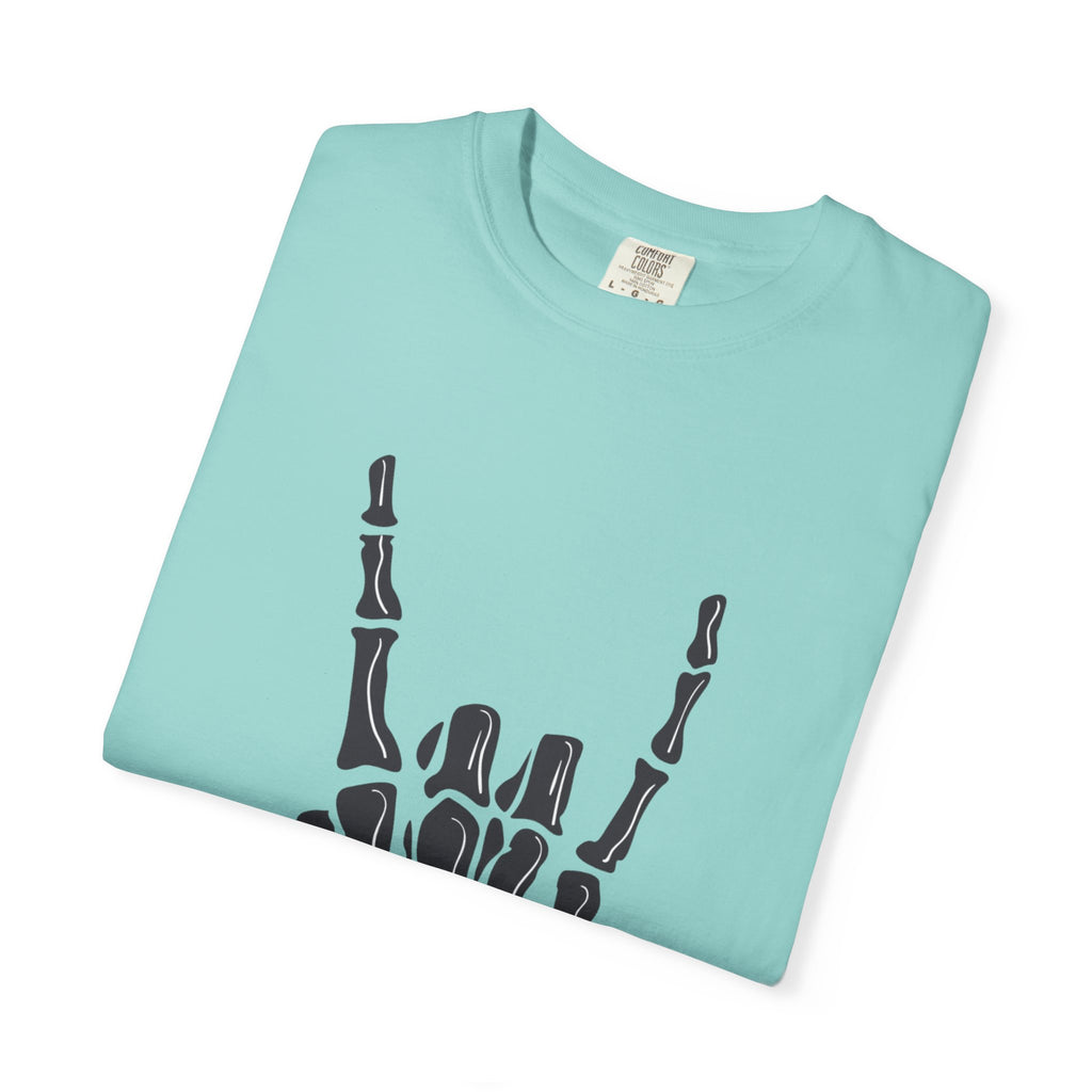 Skeleton Hand Rock On T-Shirt, Music Lover Apparel, Unisex Graphic Tee, Festival Outfit, Halloween Costume, Soft Cotton Shirt
