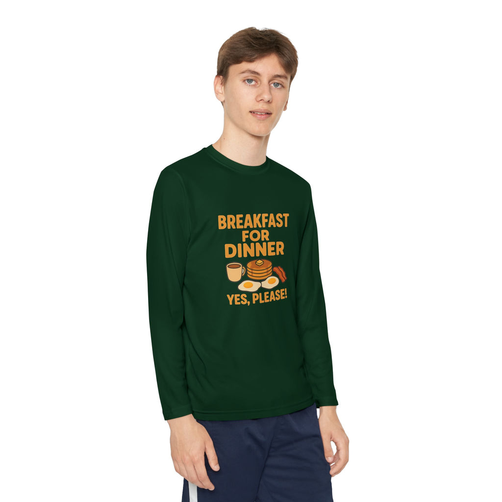 Breakfast For Dinner Youth Long Sleeve Competitor Tee