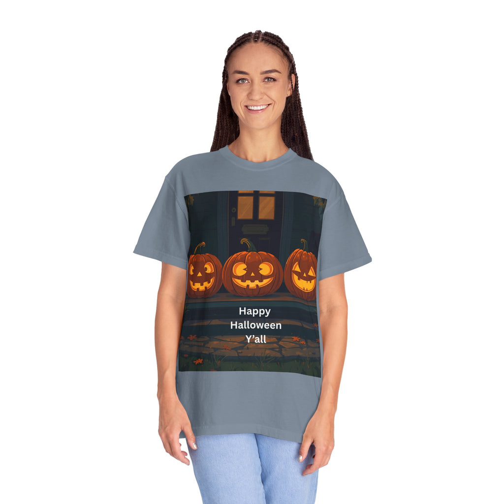 Happy Halloween Pumpkin Unisex T-shirt, Spooky Season Tee, Fall Festival Shirt, Pumpkin Graphic Top, Halloween Gift for Him/Her
