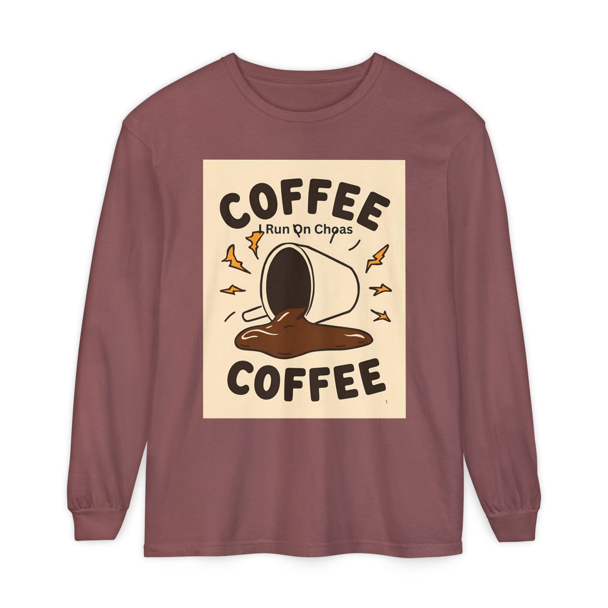 Coffee Coffee Unisex Garment-dyed Long Sleeve T-Shirt