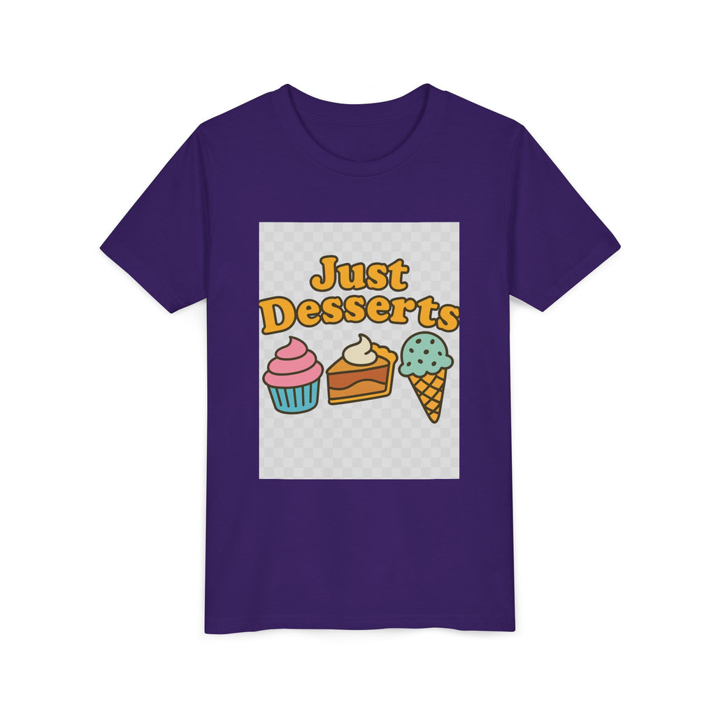 Youth Short Sleeve Tee - Just Desserts Ice Cream and Cupcake Graphic T-Shirt