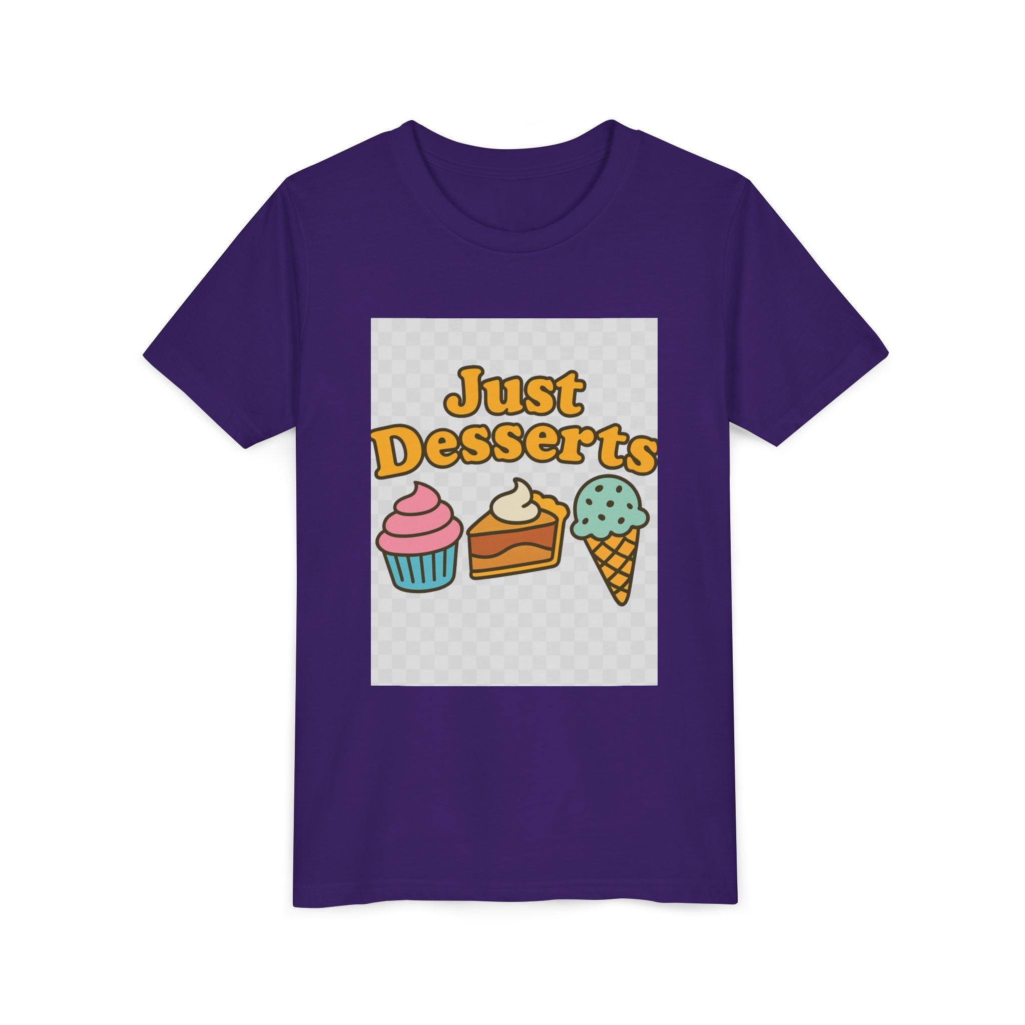 Youth Short Sleeve Tee - Just Desserts Ice Cream and Cupcake Graphic T-Shirt