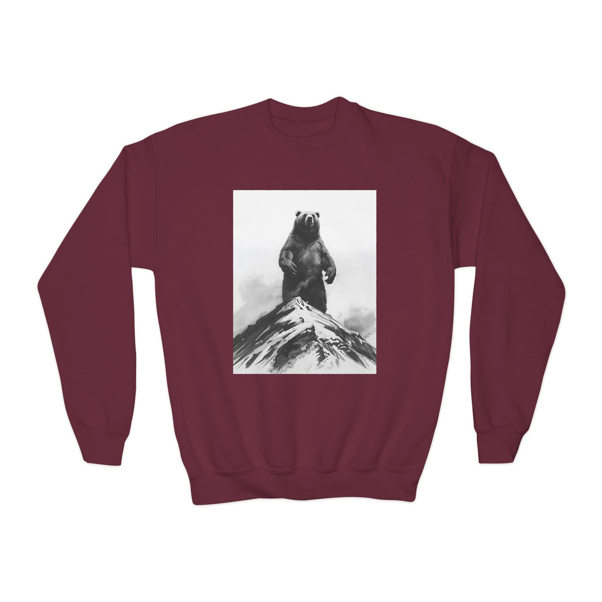 Bear Mountain Snow Youth Crewneck Sweatshirt