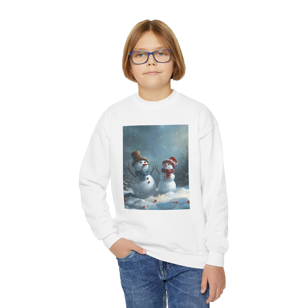 Christmas Snowman Family Youth Crewneck Sweatshirt