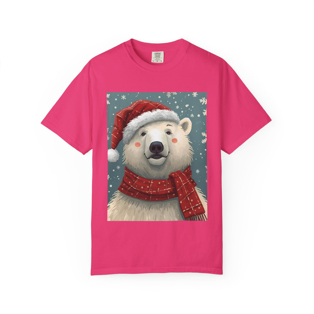 Festive Polar Bear T-Shirt, Christmas Tee, Winter Apparel, Holiday Shirt, Gift Idea, Unisex Graphic Tee