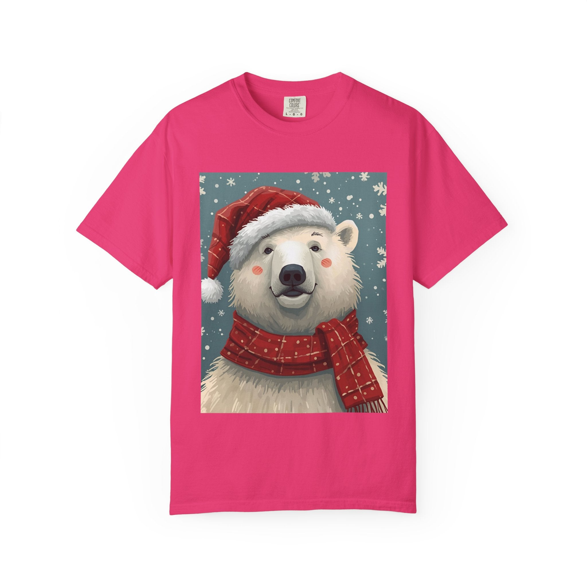 Festive Polar Bear T-Shirt, Christmas Tee, Winter Apparel, Holiday Shirt, Gift Idea, Unisex Graphic Tee