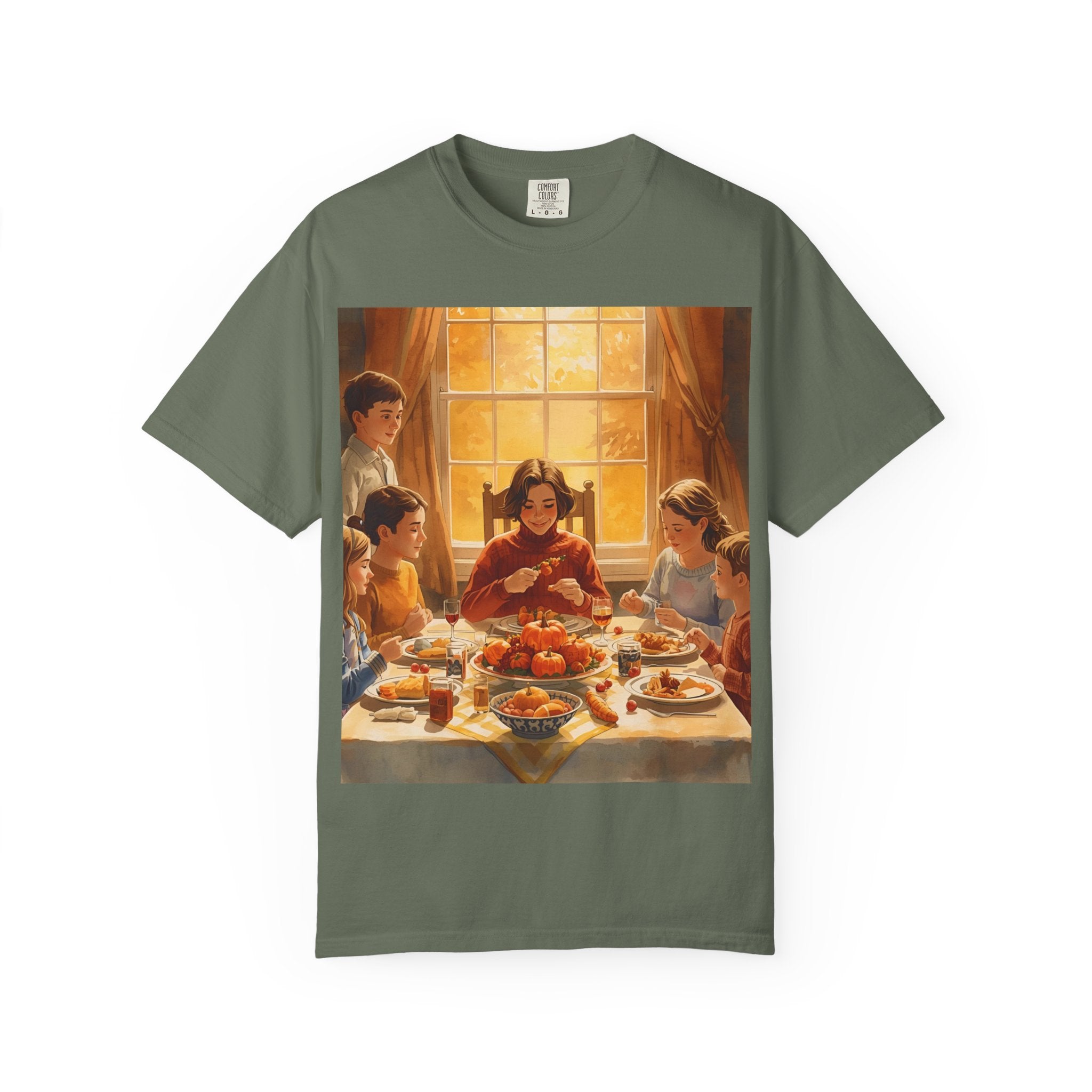 Thankful Family Dinner T-shirt, Unisex Tee, Fall Apparel, Cozy Top, Gift for Thanksgiving Lovers, Family Gathering Shirt