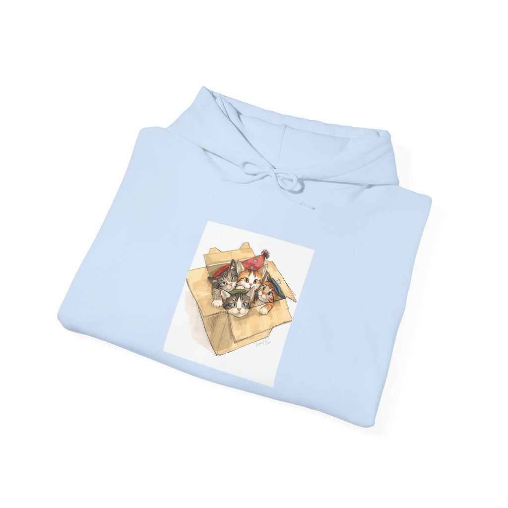 Cozy Kittens In Box Hoodie, Sweatshirt Gift for Cat Enthusiasts, Casual Wear for Pet Lovers, Birthday, Christmas Sweatshirt