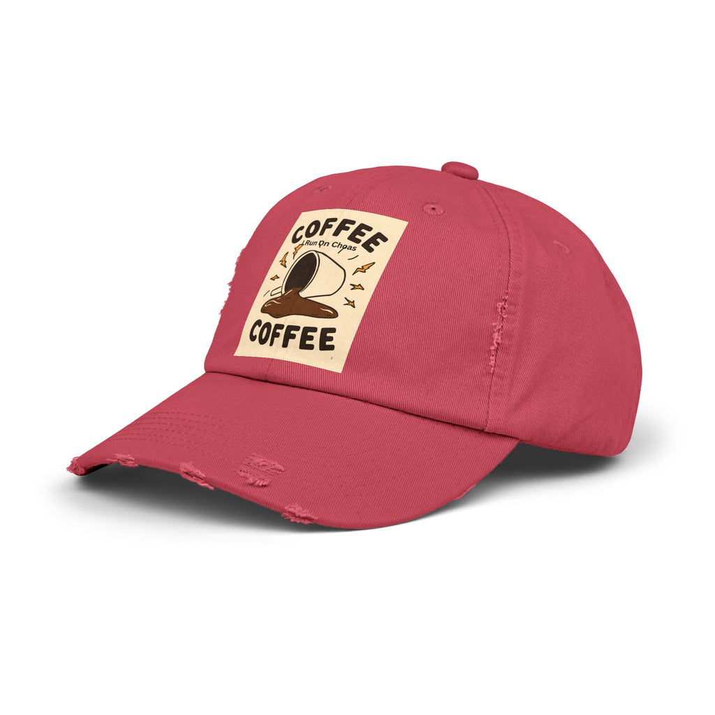 Coffee Coffee Unisex Distressed Cap