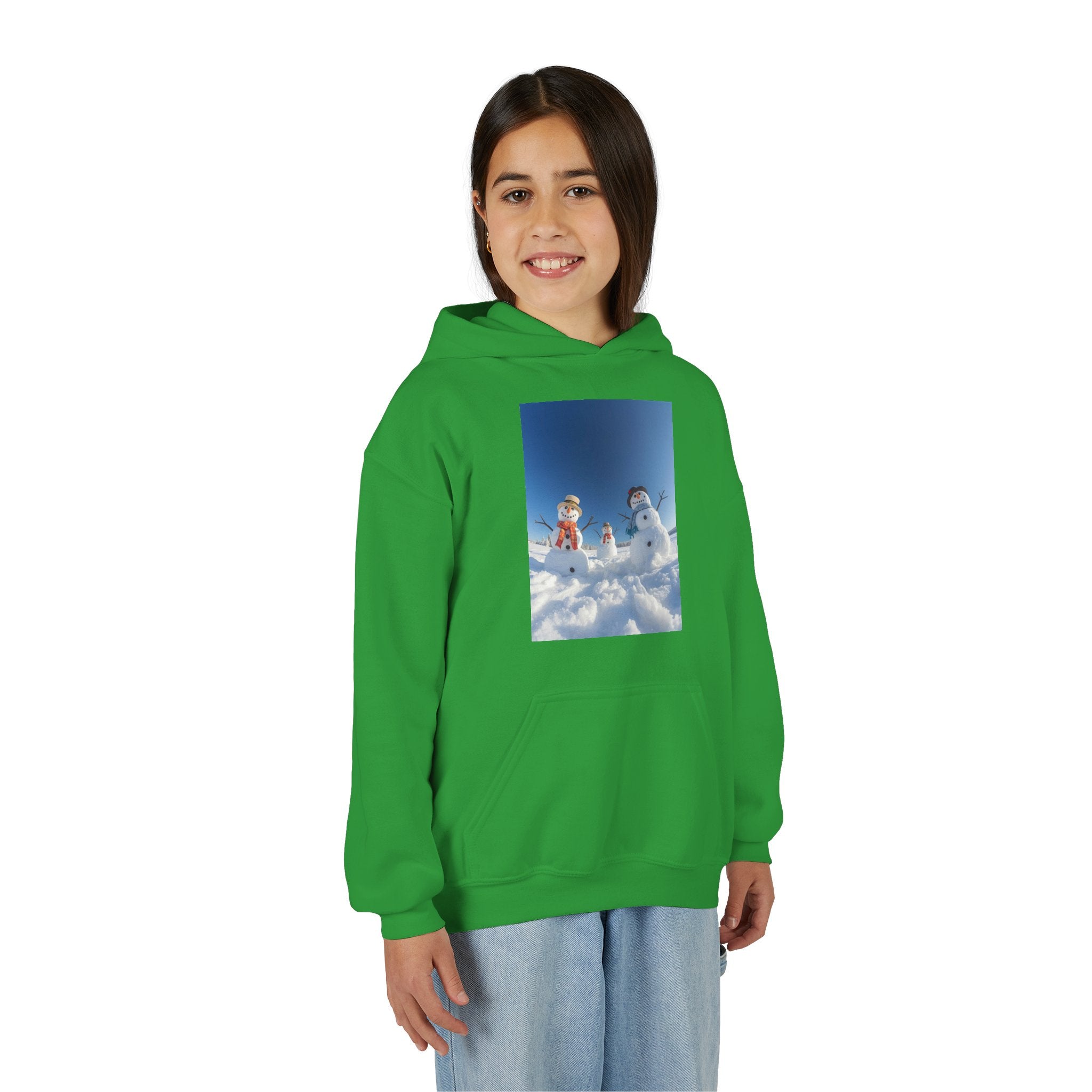 Festive Christmas Snowman Winter Magic Youth Hoodie with Snowman Design, Cozy Kids Sweatshirt, Holiday Gift, Winter Apparel, Cute Kids Clothing, Snow Lovers Hoodie