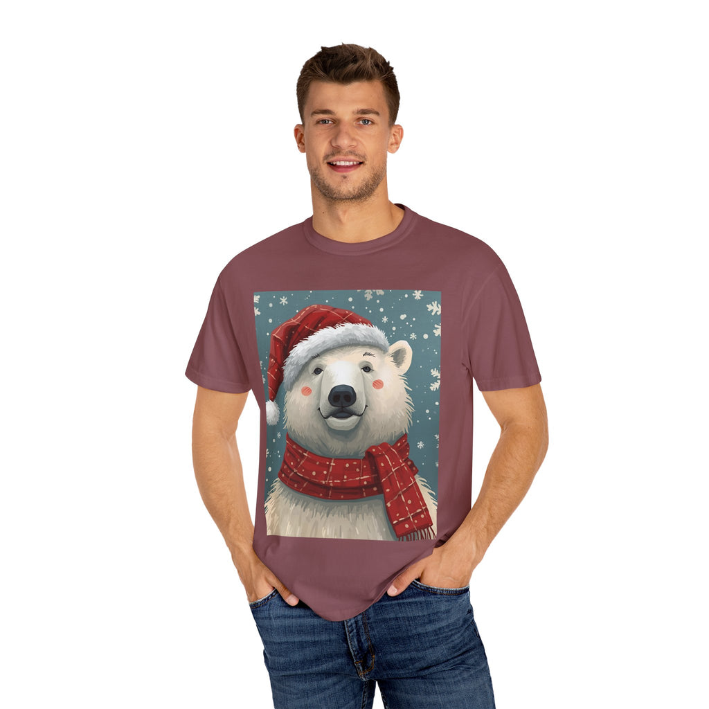 Cozy Holiday Polar Bear T-Shirt, Christmas Tee, Unisex Shirt, Festive Apparel, Gift for Animal Lovers, Winter Wear
