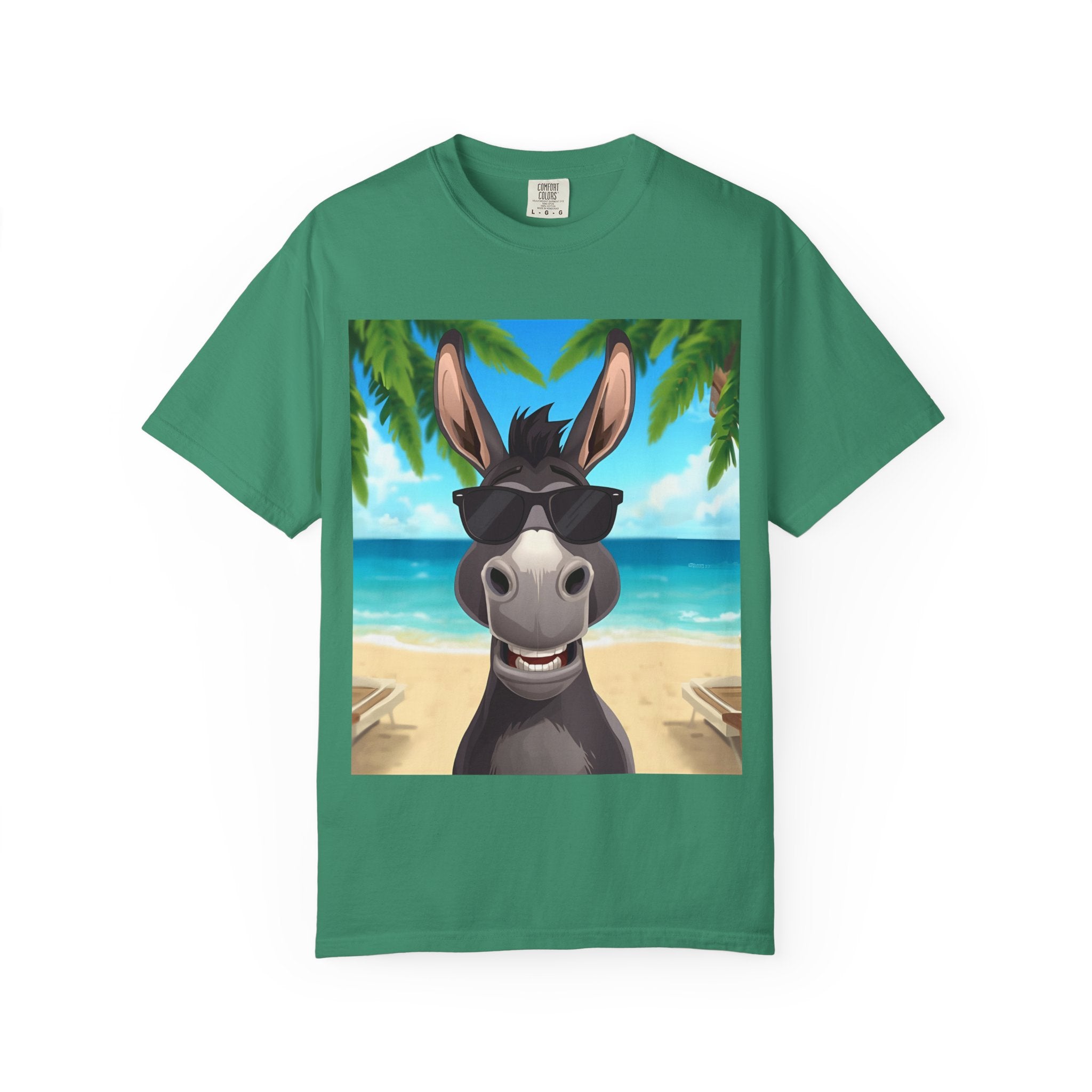 Chill Donkey Sunset T-Shirt, Unisex Summer Tee, Casual Beachwear, Gift for Animal Lovers, Fun Vacation Shirt