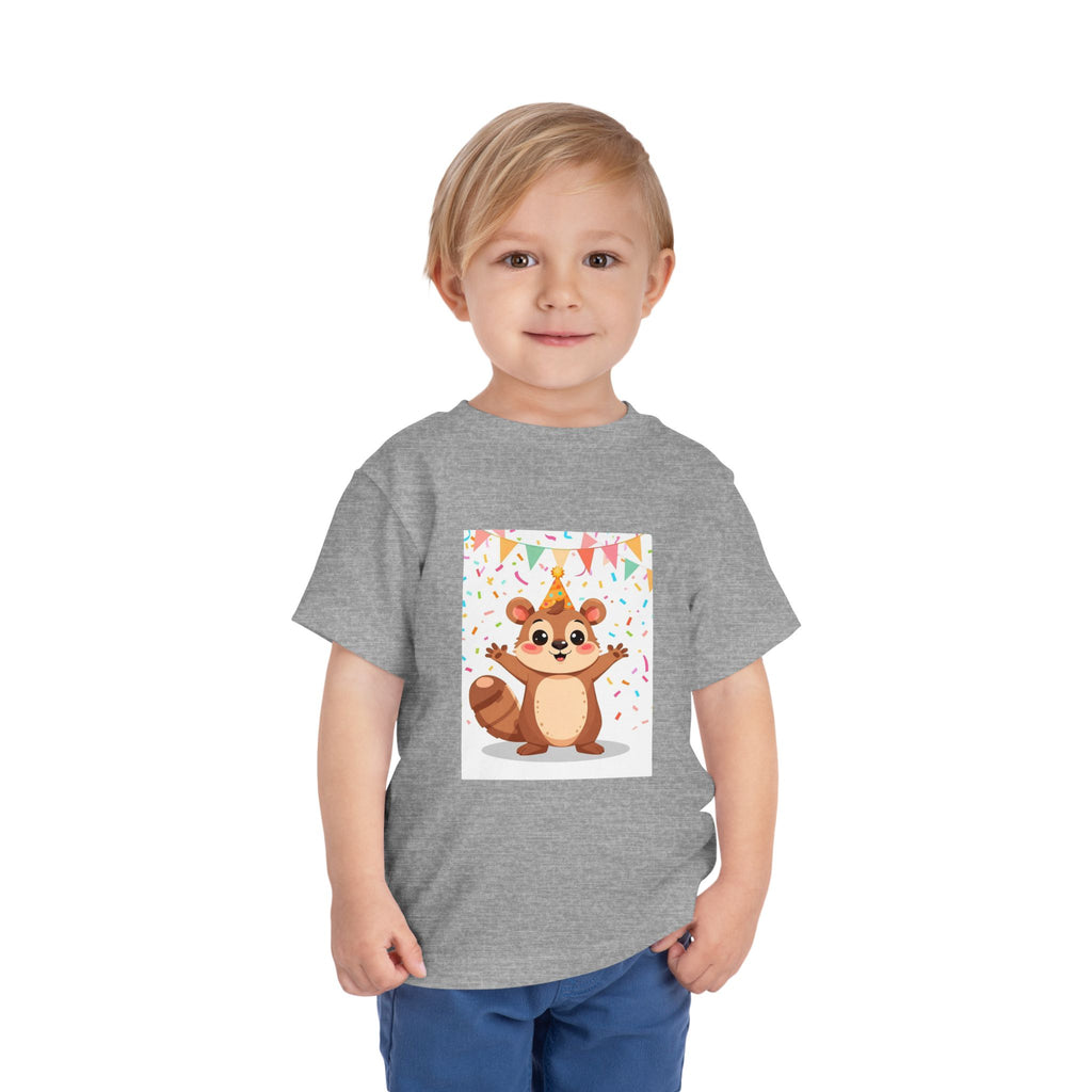 Party Animal With Squirl Toddler Short Sleeve Tee