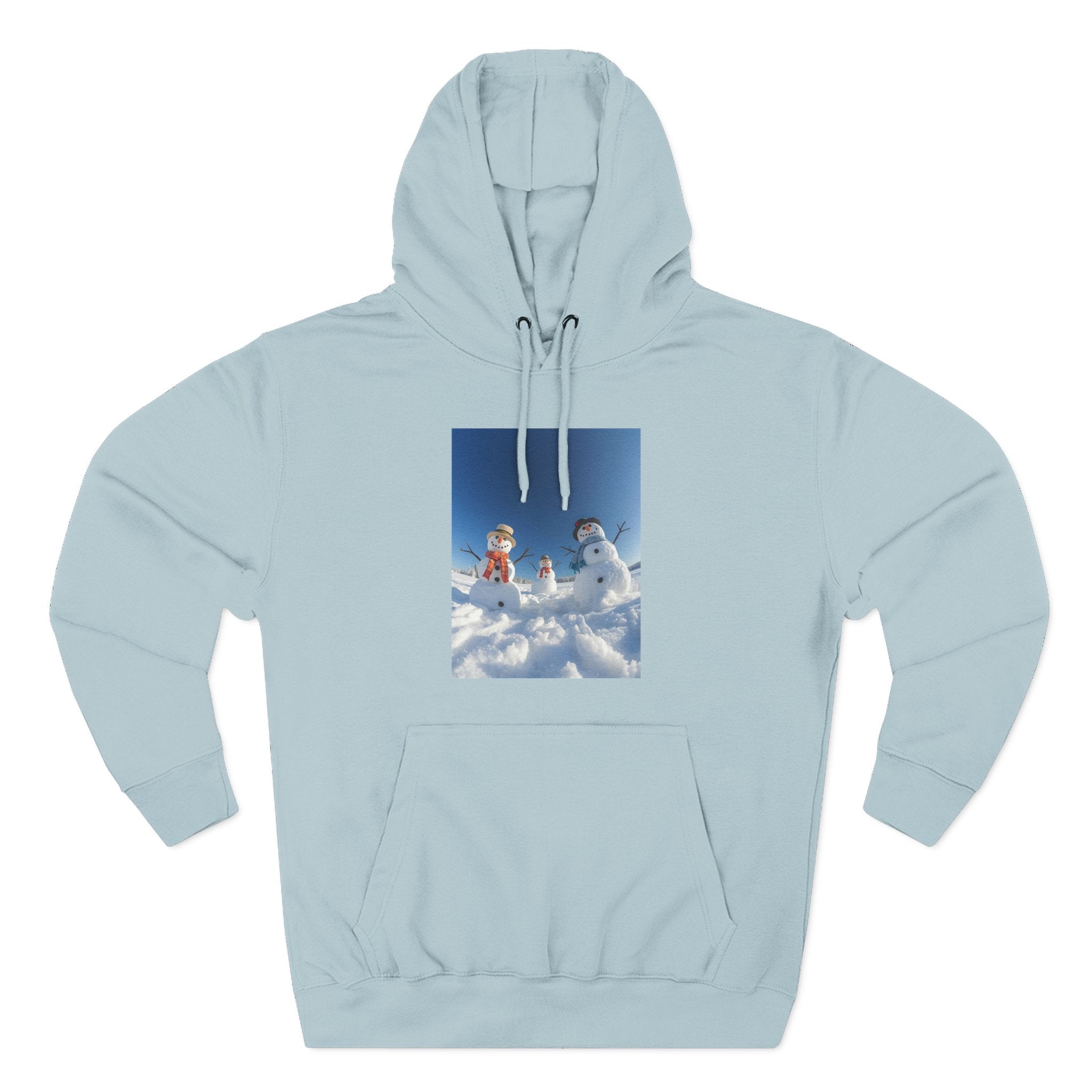 Cozy Fleece Hoodie with Fun Snowmen Design, Winter Wear, Gift for Christmas, Birthday Present, Casual Outfit, Hoodie for Snow Lovers