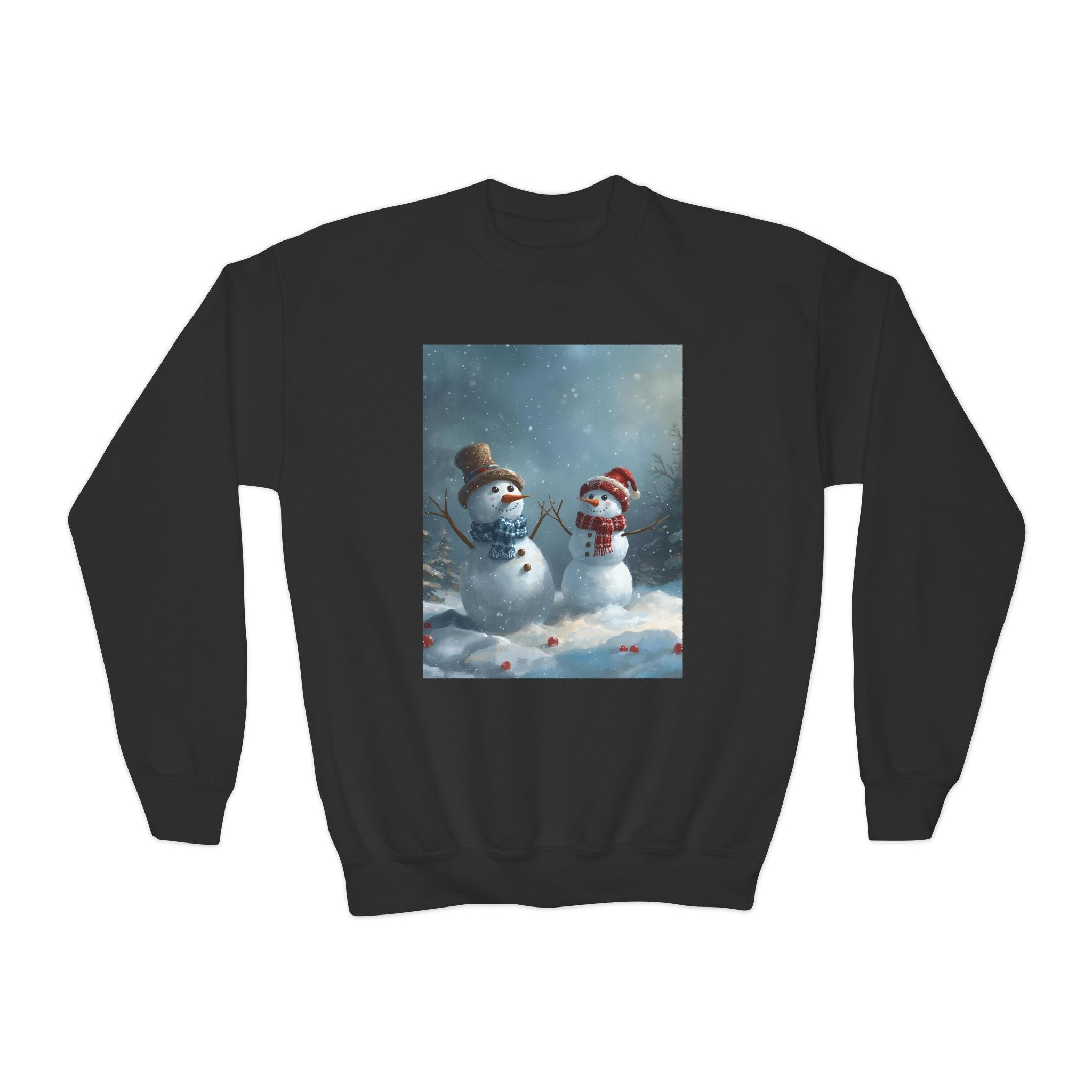 Christmas Snowman Family Youth Crewneck Sweatshirt