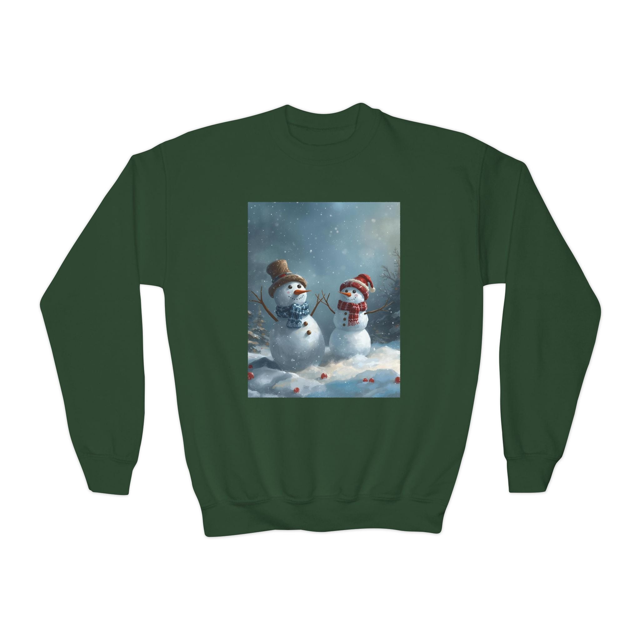 Christmas Snowman Family Youth Crewneck Sweatshirt
