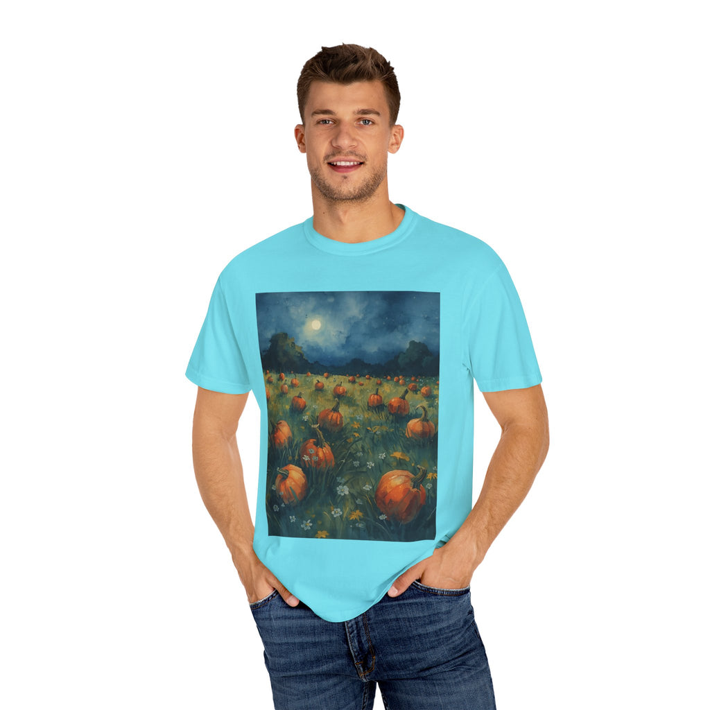 Pumpkin Patch Moonlit T-shirt | Fall Harvest Tee | Halloween Shirt | Unisex Autumn Apparel | Cozy Gift for Pumpkin Lovers