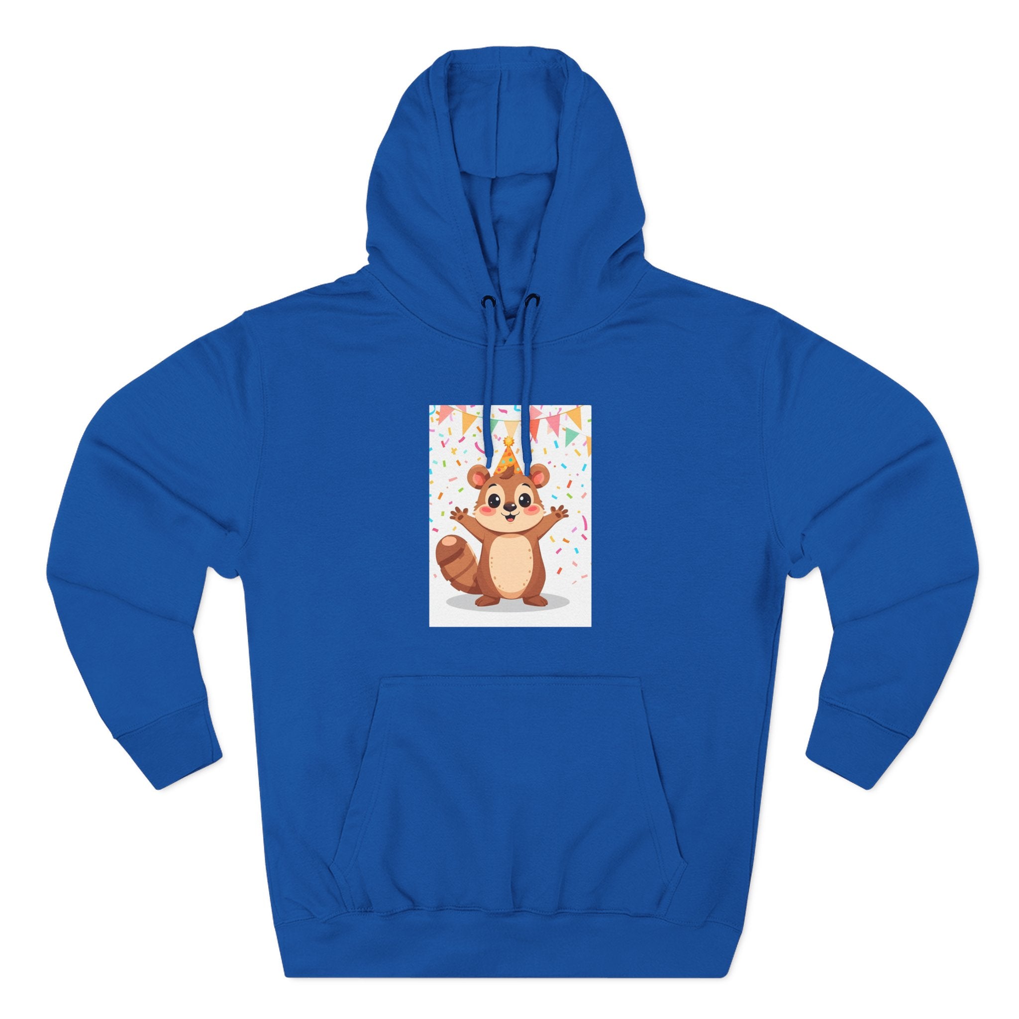 Party Animal With Squirl Three-Panel Fleece Hoodie