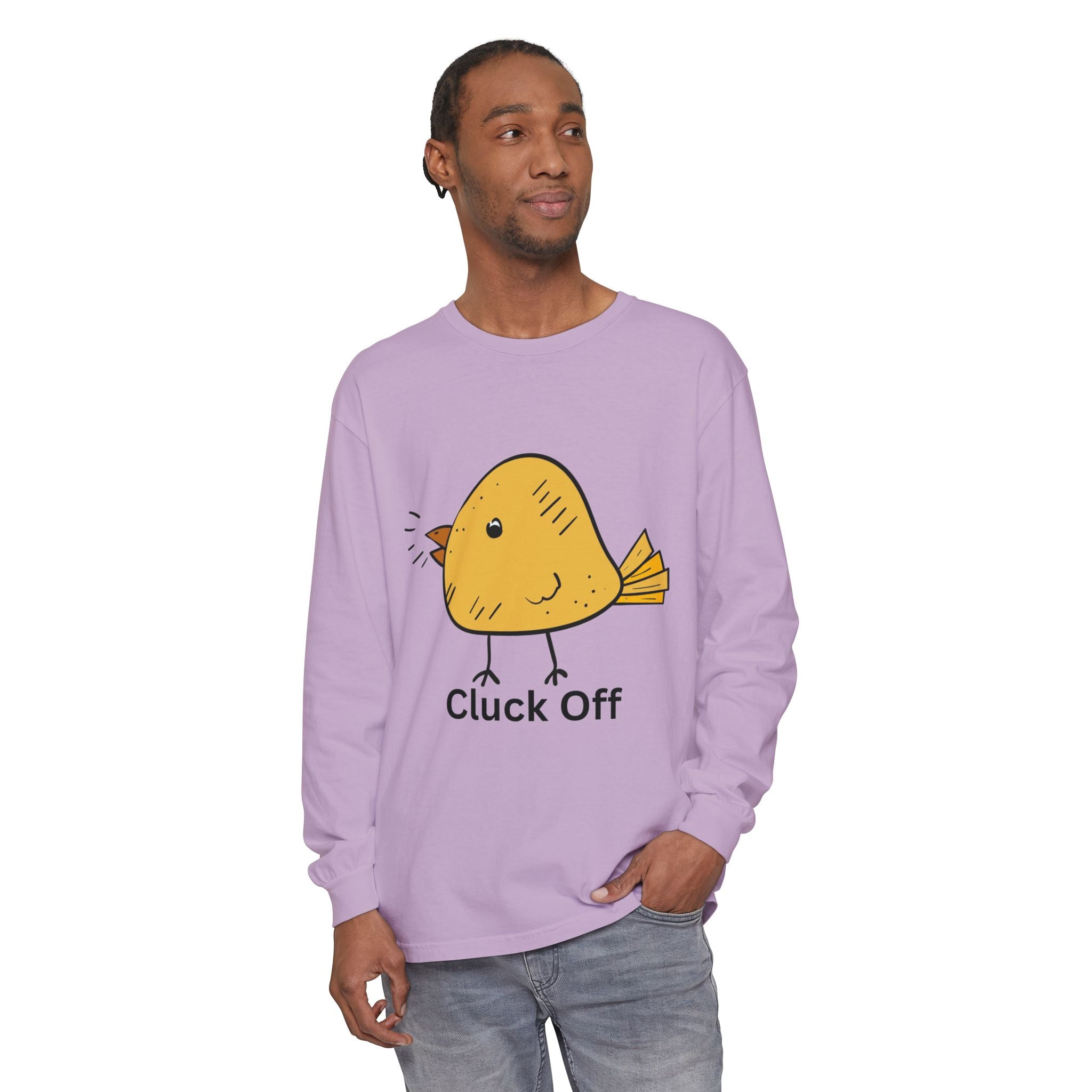 Cluck Off Unisex Garment-dyed Long Sleeve T-Shirt