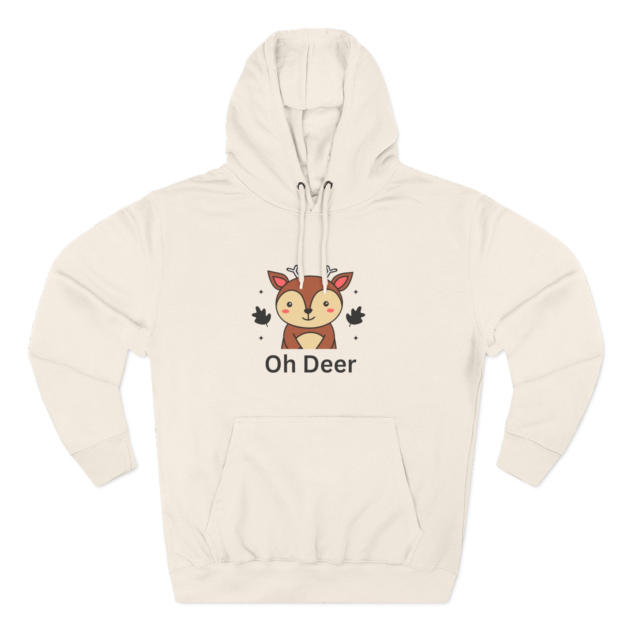 Oh Deer Fleece Hoodie - Cozy Wildlife Sweater, Cute Animal Apparel, Gifts for Nature Lovers, Cute Fall Outfit, Seasonal Comfort Wear