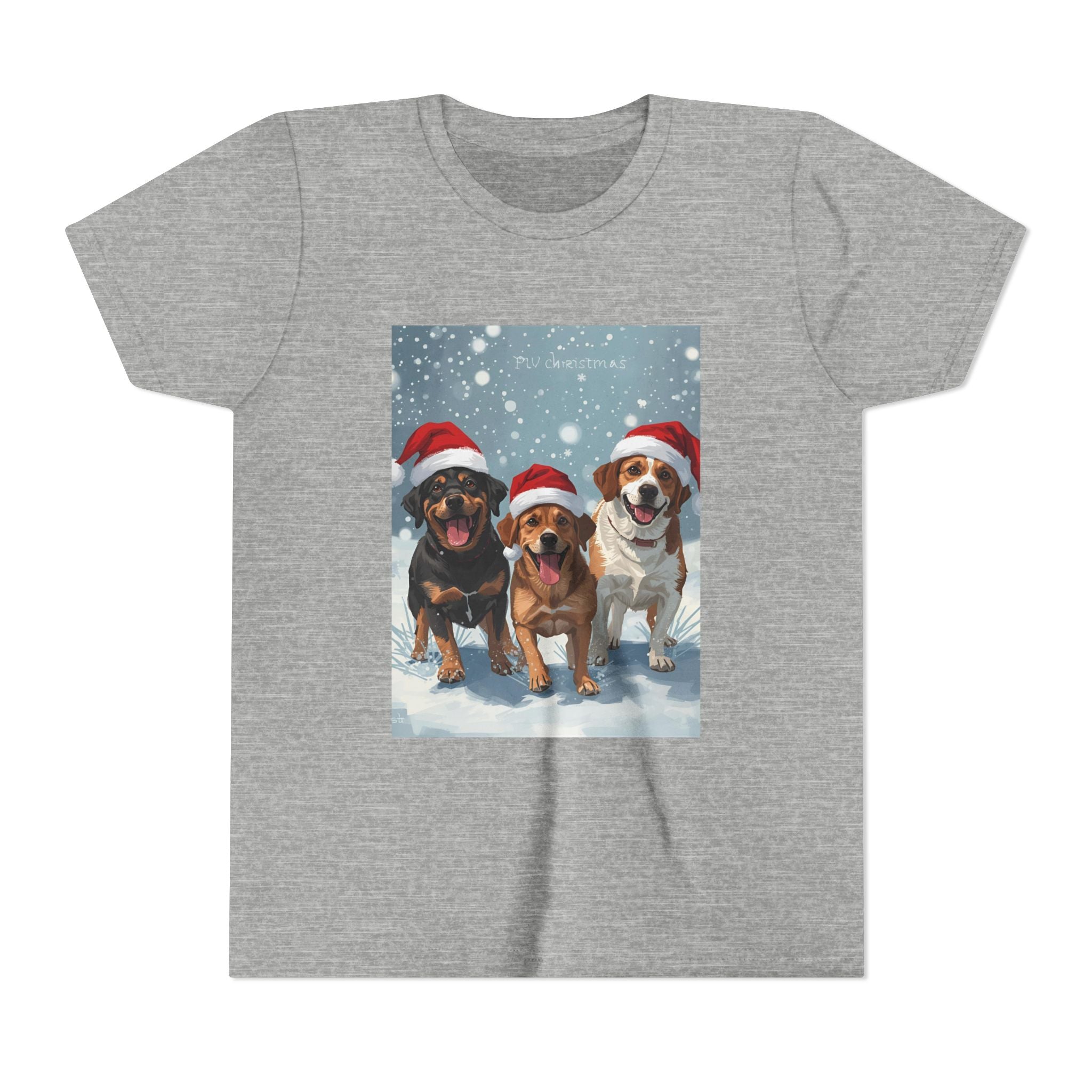 Cute Christmas Dogs Youth Short Sleeve Tee